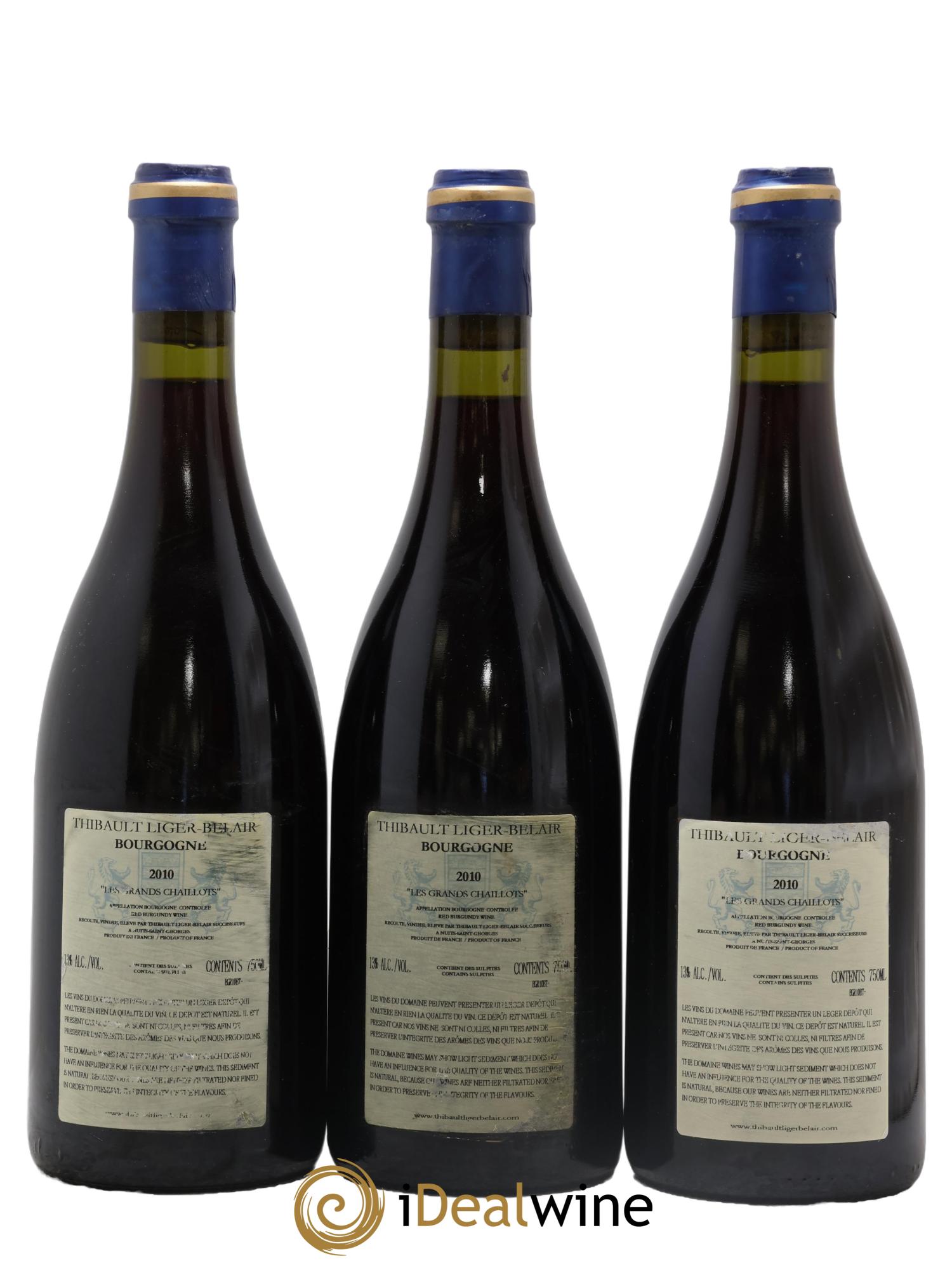 Bourgogne Les Grands Chaillots Thibault Liger-Belair 2010 - Lot de 3 bouteilles - 1