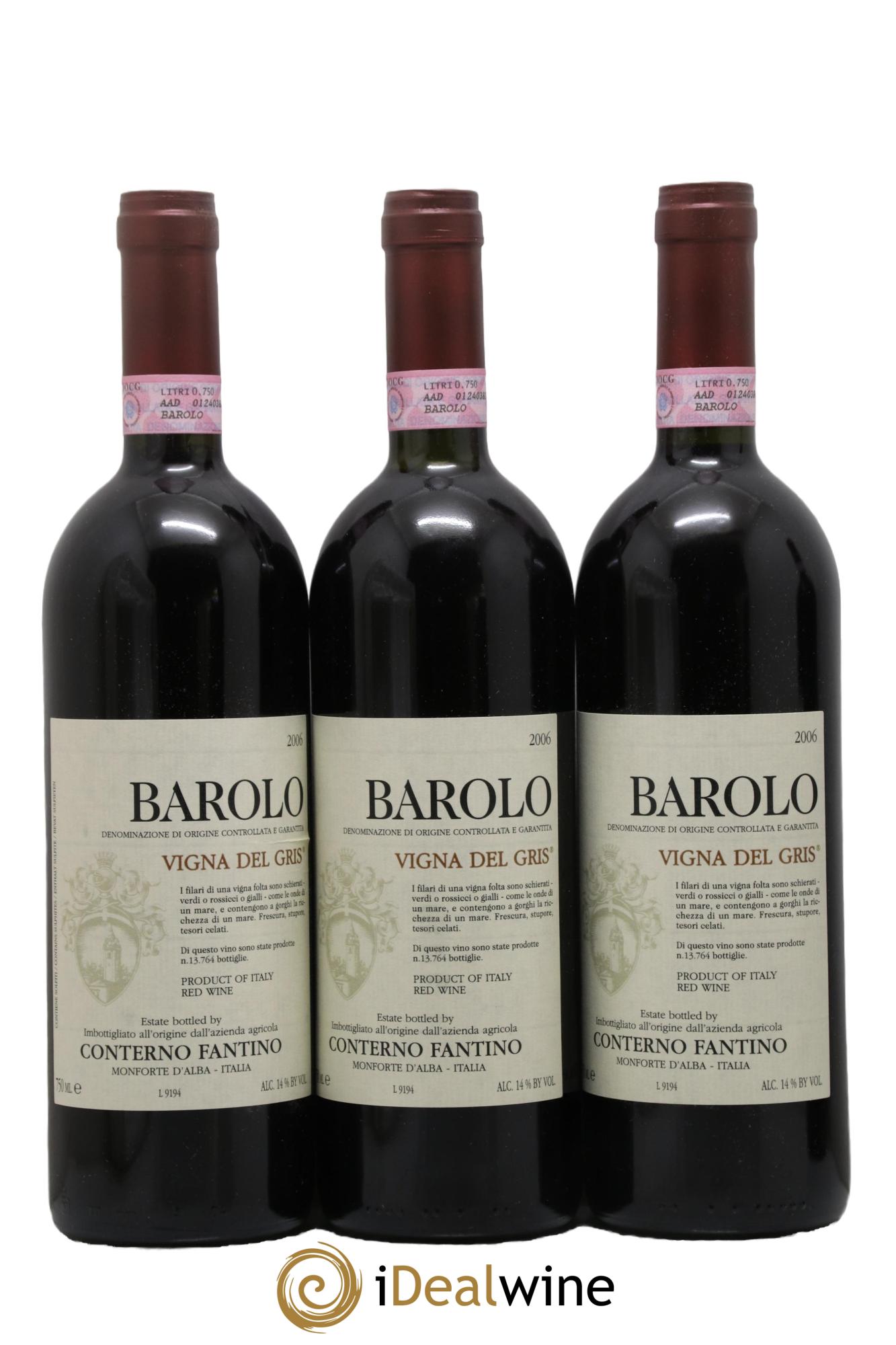 Barolo DOCG Ginestra Vigna Del gris Conterno Fantino 2006 - Posten von 3 Flaschen - 0