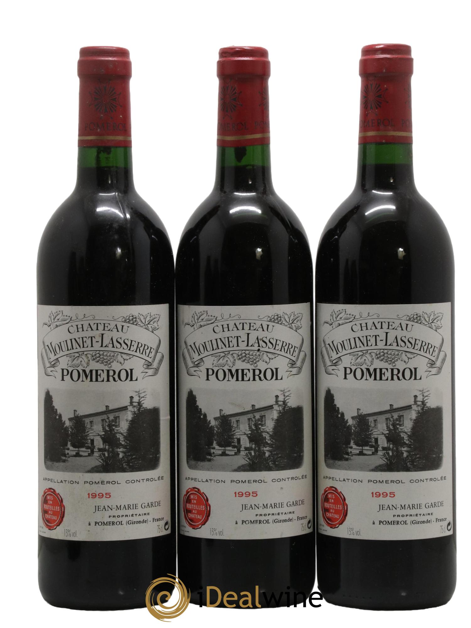 Château Moulinet Lasserre 1995 - Lot de 3 bouteilles - 0