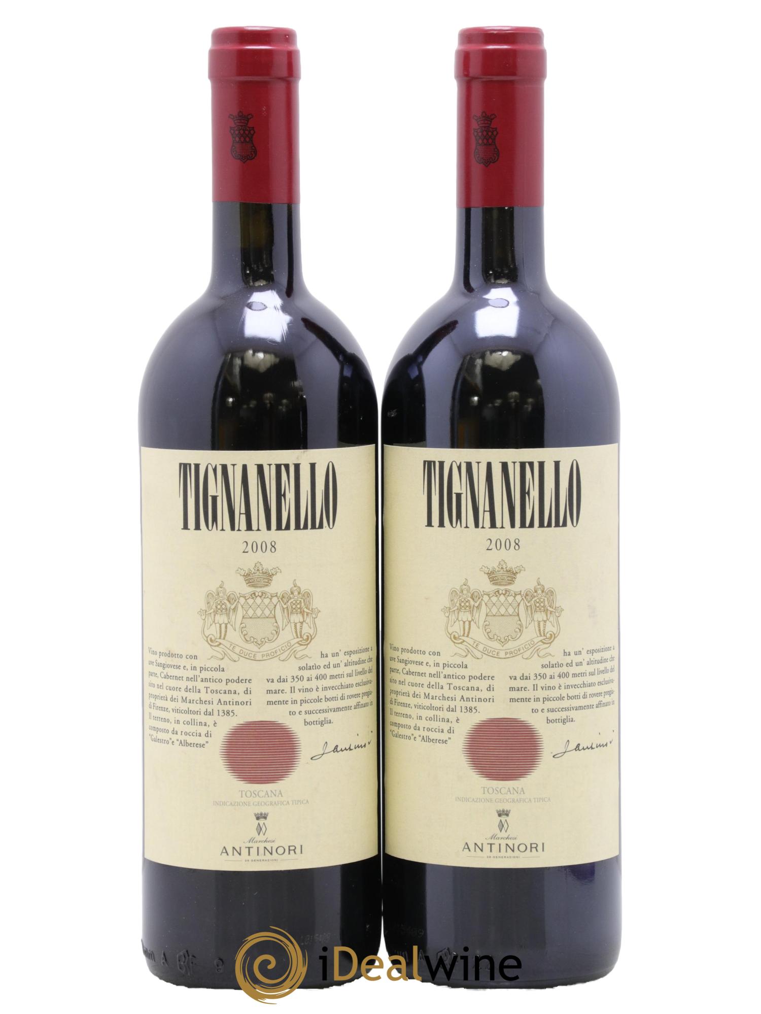 Toscana IGT Tignanello Tenuta Tignanello - Marchesi Antinori 2008 - Lot de 2 bouteilles - 0