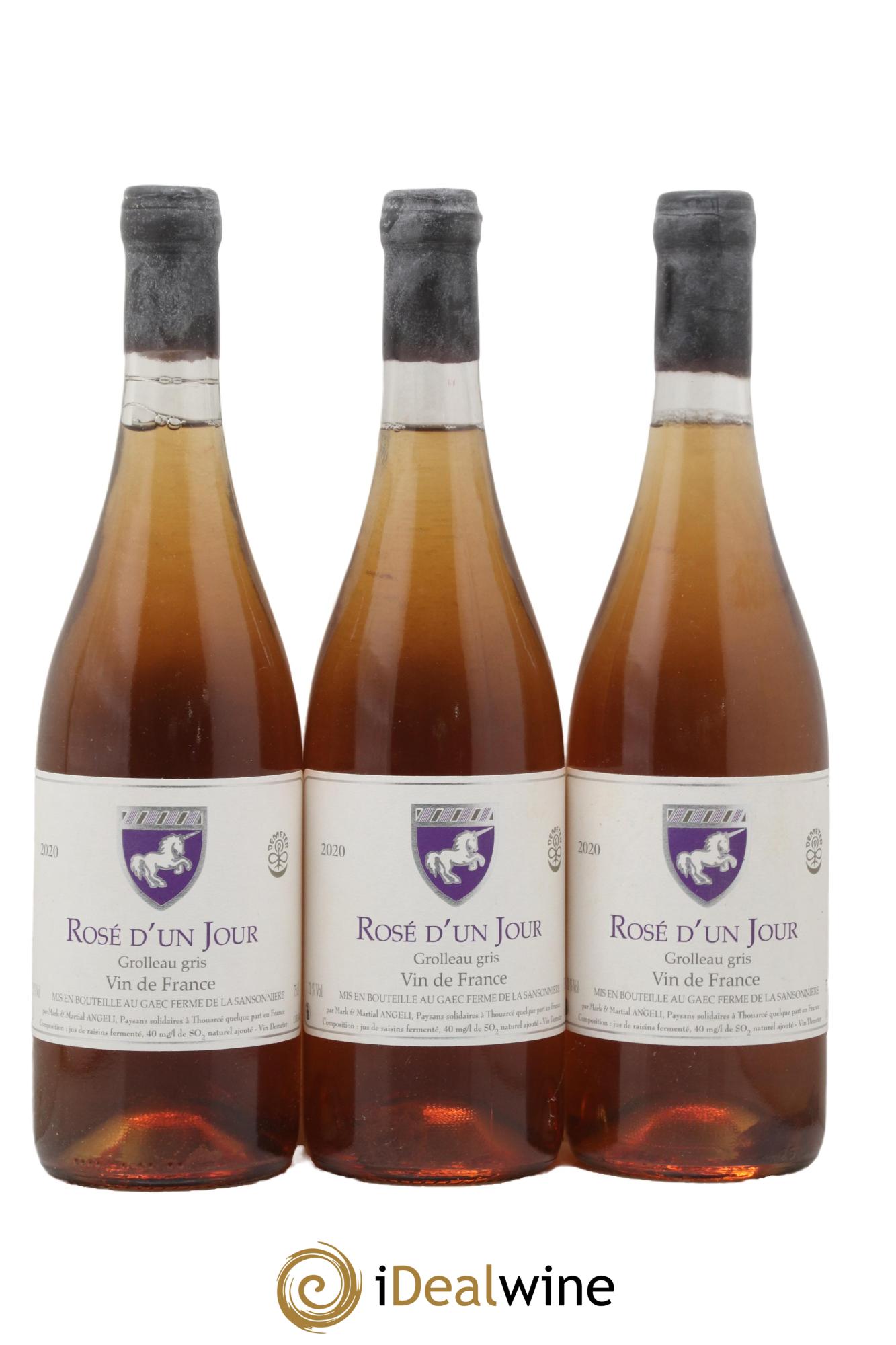 Vin de France Rosé d'un jour Mark Angeli (Domaine) - Ferme de la Sansonnière 2020 - Posten von 3 Flaschen - 0