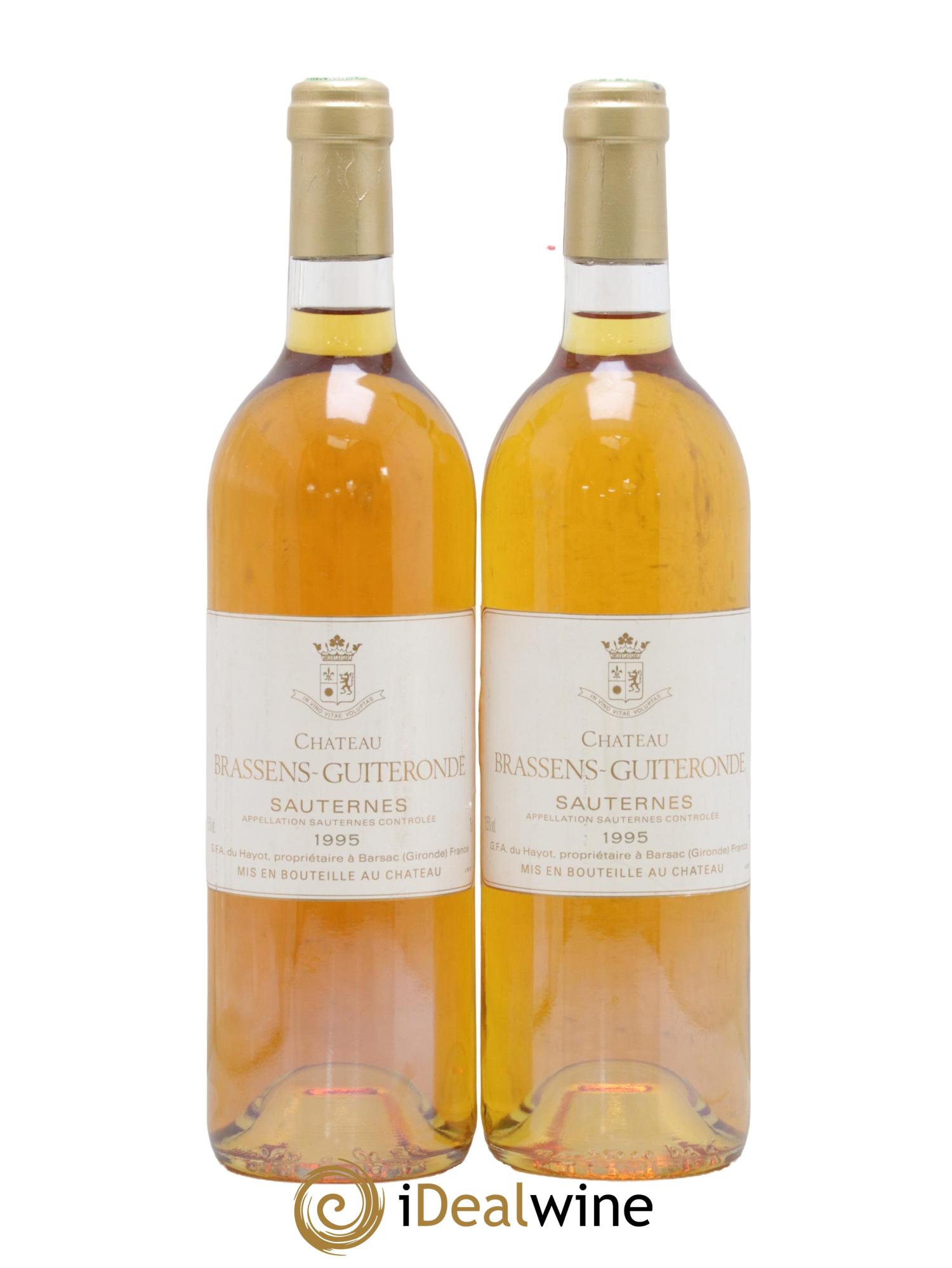 Sauternes Château Brassens Guiteronde 1995 - Lot of 2 bottles - 0