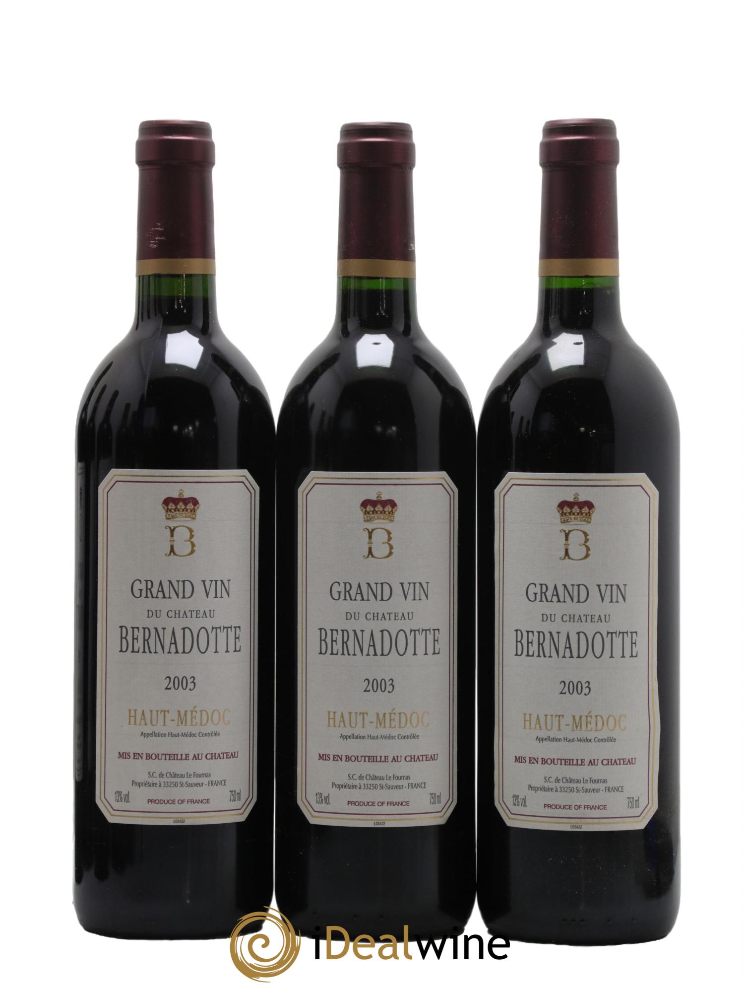 Château Bernadotte 2003 - Lot de 6 bouteilles - 2