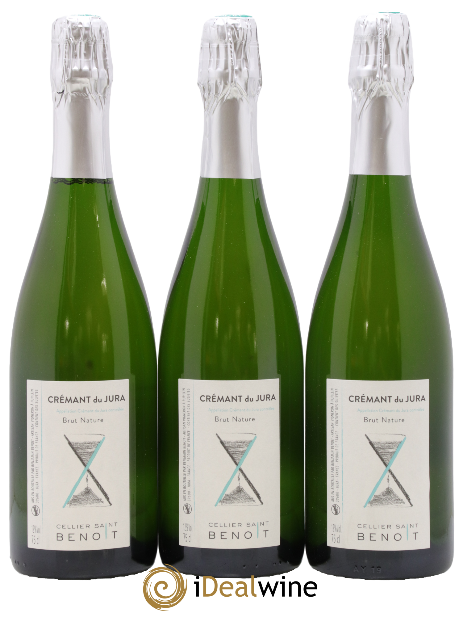 Crémant du Jura Brut Nature Cellier Saint Benoît - Lot de 3 bouteilles - 0