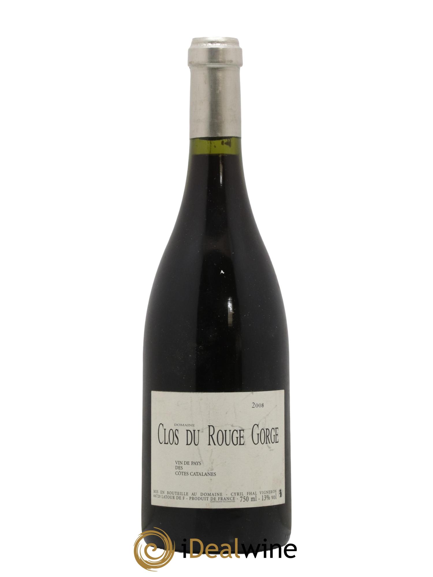 Côtes Catalanes Clos du Rouge Gorge Cyril Fhal 2008 - Lot de 1 bouteille - 0
