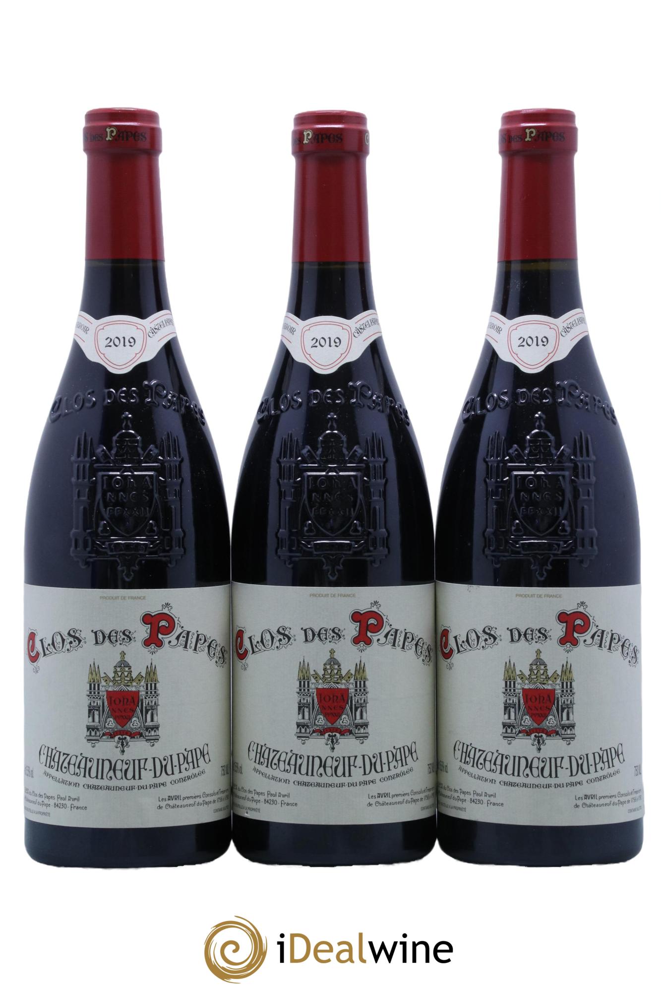 Châteauneuf-du-Pape Clos des Papes - Paul Avril 2019 - Lot de 3 bouteilles - 0