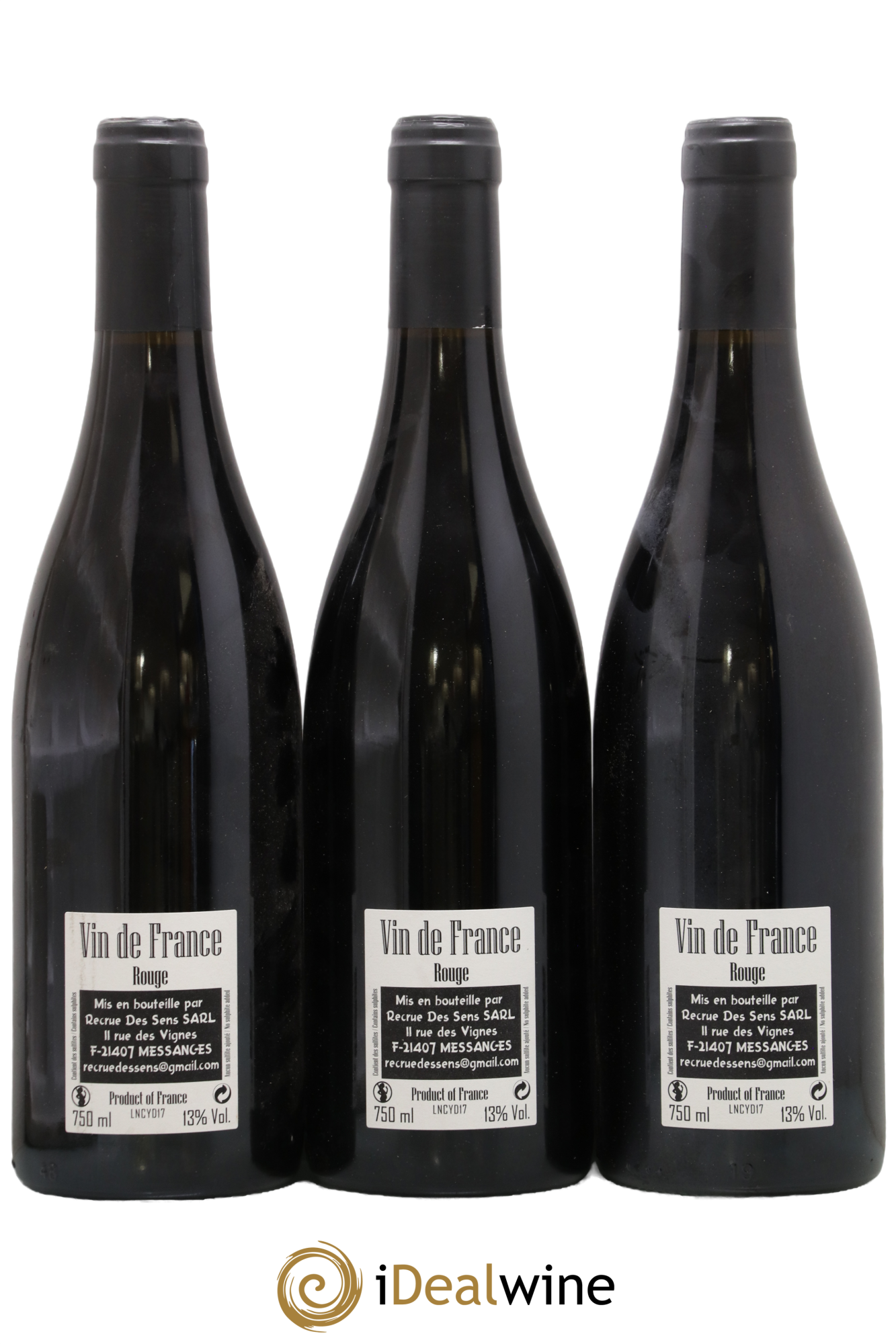 Vin de France Night Cost Yann Durieux - Recrue des Sens 2017 - Lotto di 3 bottiglie - 1