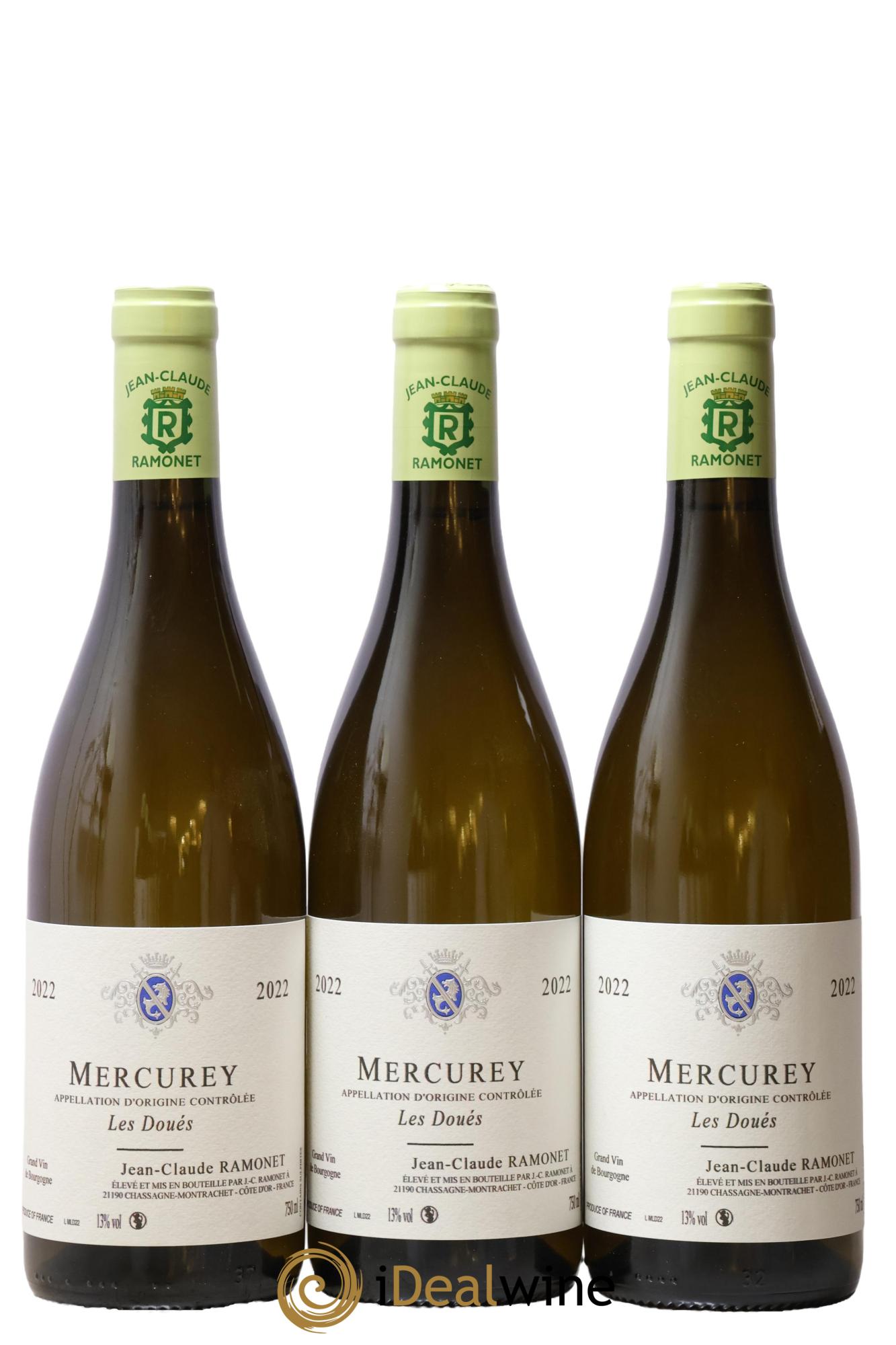 Mercurey Les Doués Jean-Claude Ramonet 2022 - Lot de 3 bouteilles - 0
