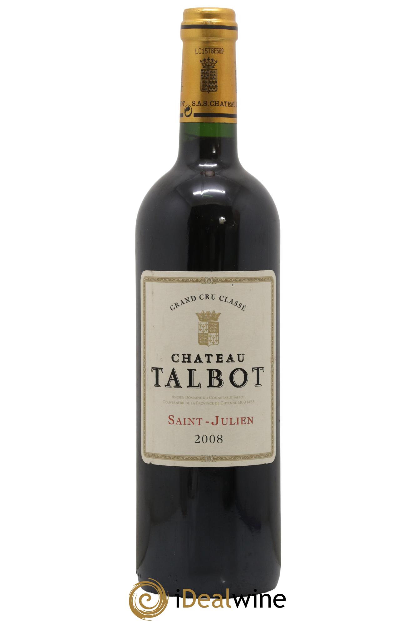 Château Talbot 4ème Grand Cru Classé 2008 - Lot de 1 bouteille - 0
