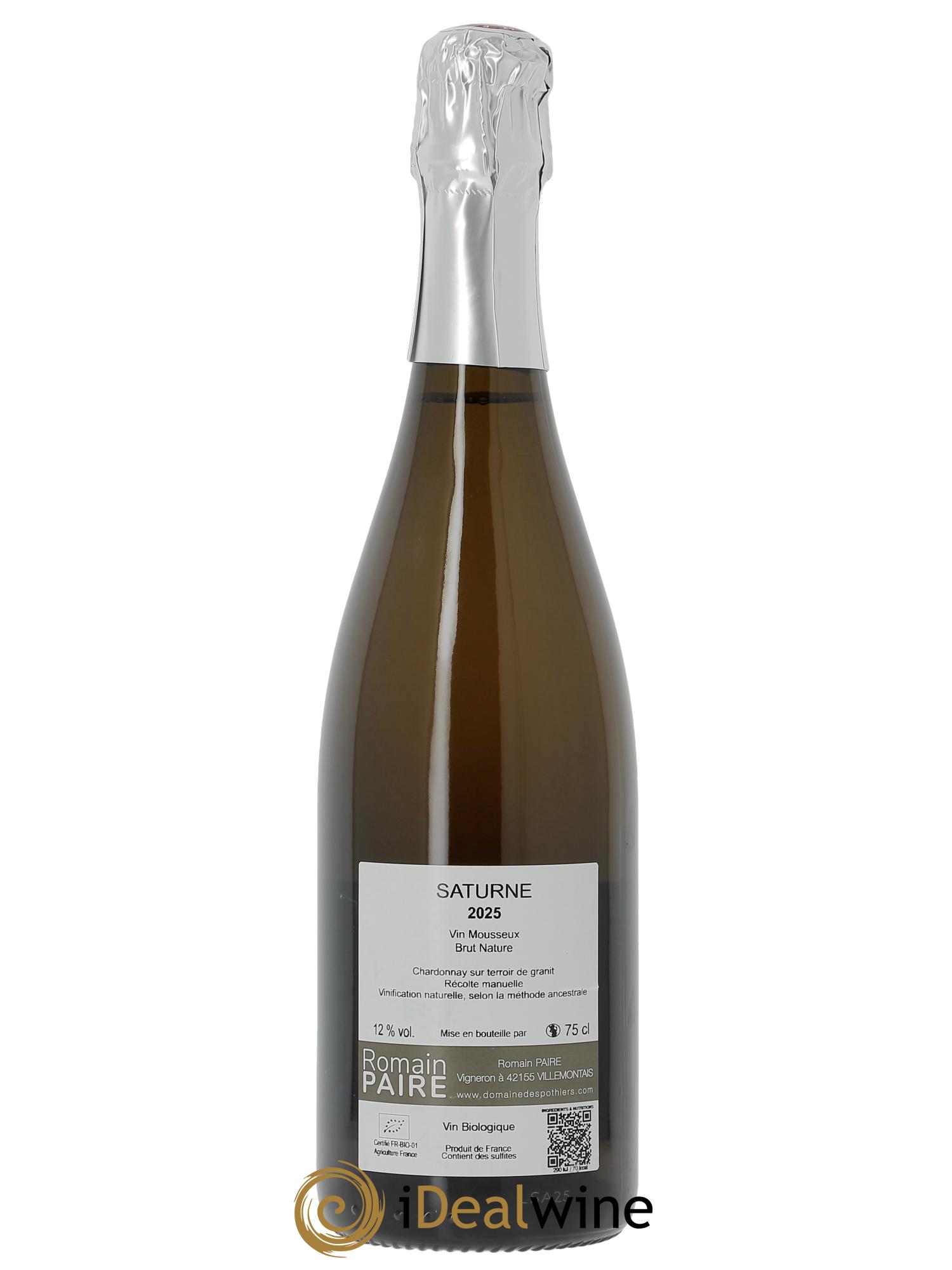 Vin de France Saturne Méthode Ancestrale Domaine des Pothiers 2025 - Lotto di 1 bottiglia - 1