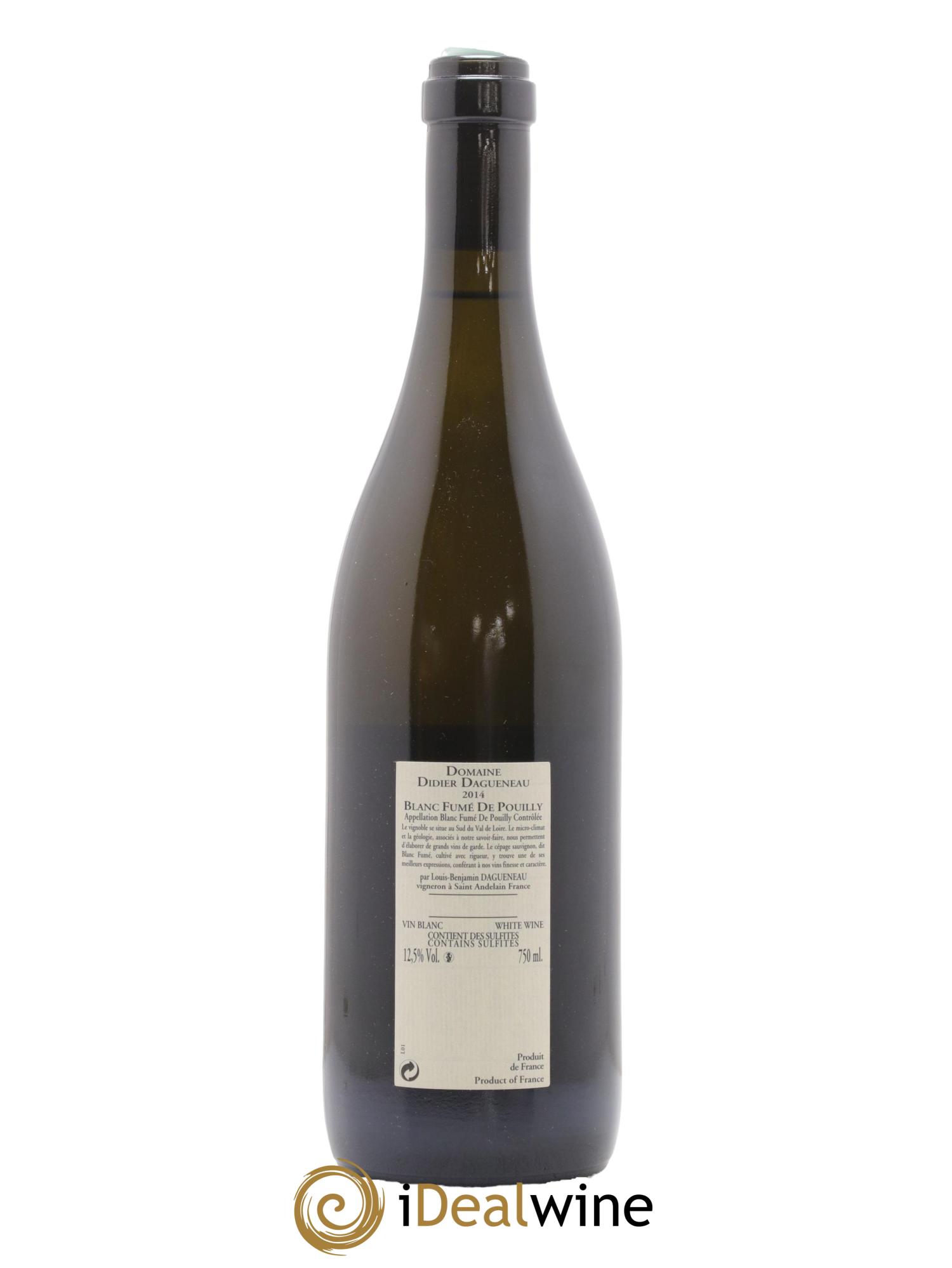 Pouilly-Fumé Blanc Fumé de Pouilly Dagueneau (Domaine Didier - Louis-Benjamin) 2014 - Lot de 1 bouteille - 1