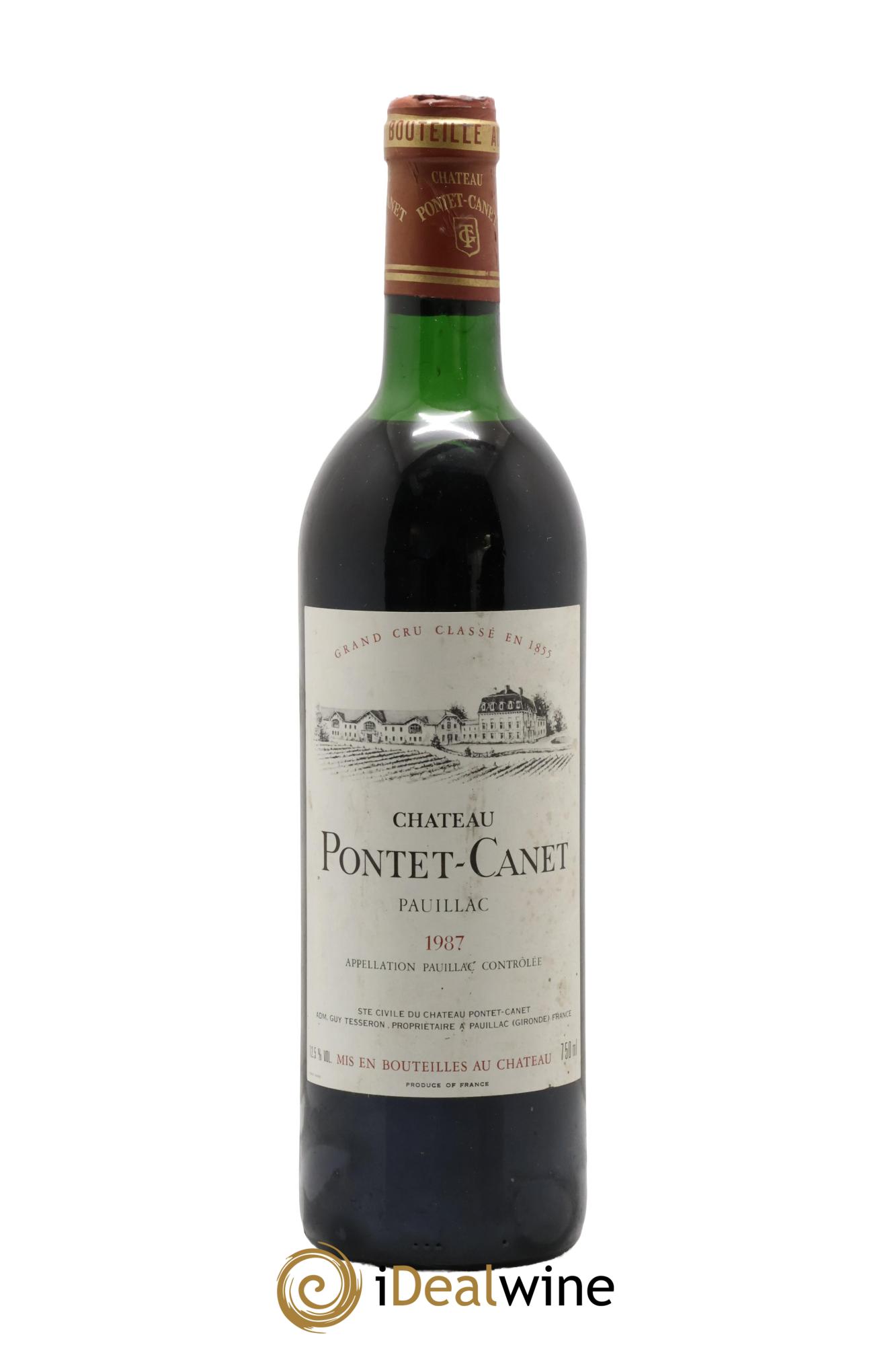 Château Pontet Canet 5ème Grand Cru Classé 1987 - Lot de 1 bouteille - 0