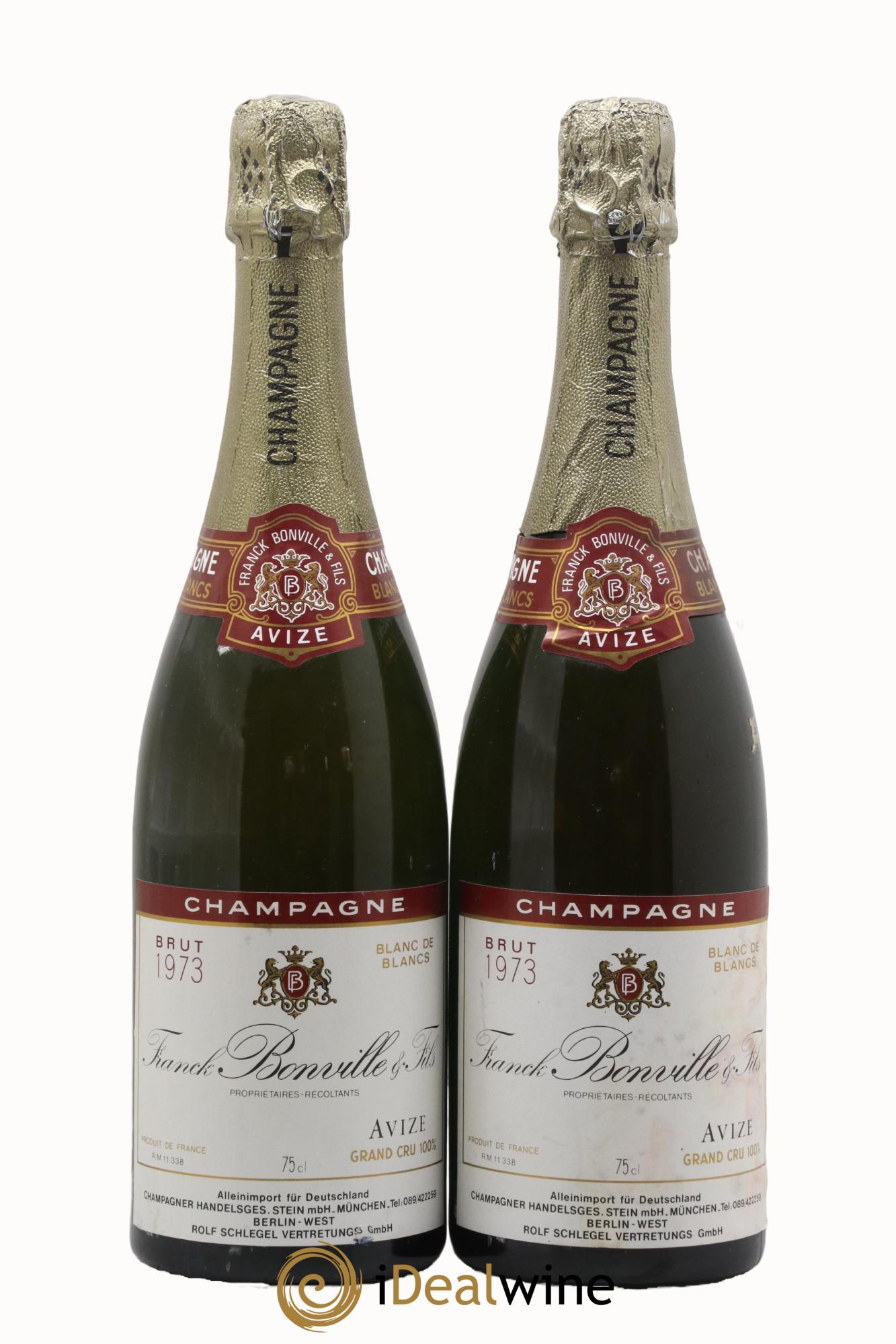 Champagne Blanc De Blancs Franck Bonville 1973 - Lotto di 2 bottiglie - 0
