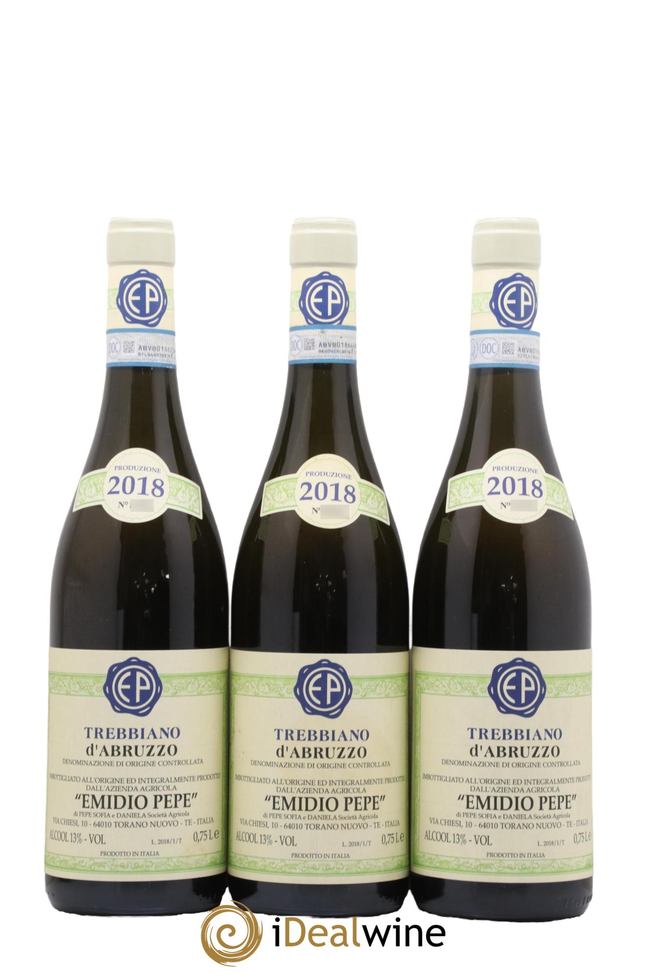 Trebbiano d'Abruzzo Emidio Pepe 2018 - Lot de 3 bouteilles - 0