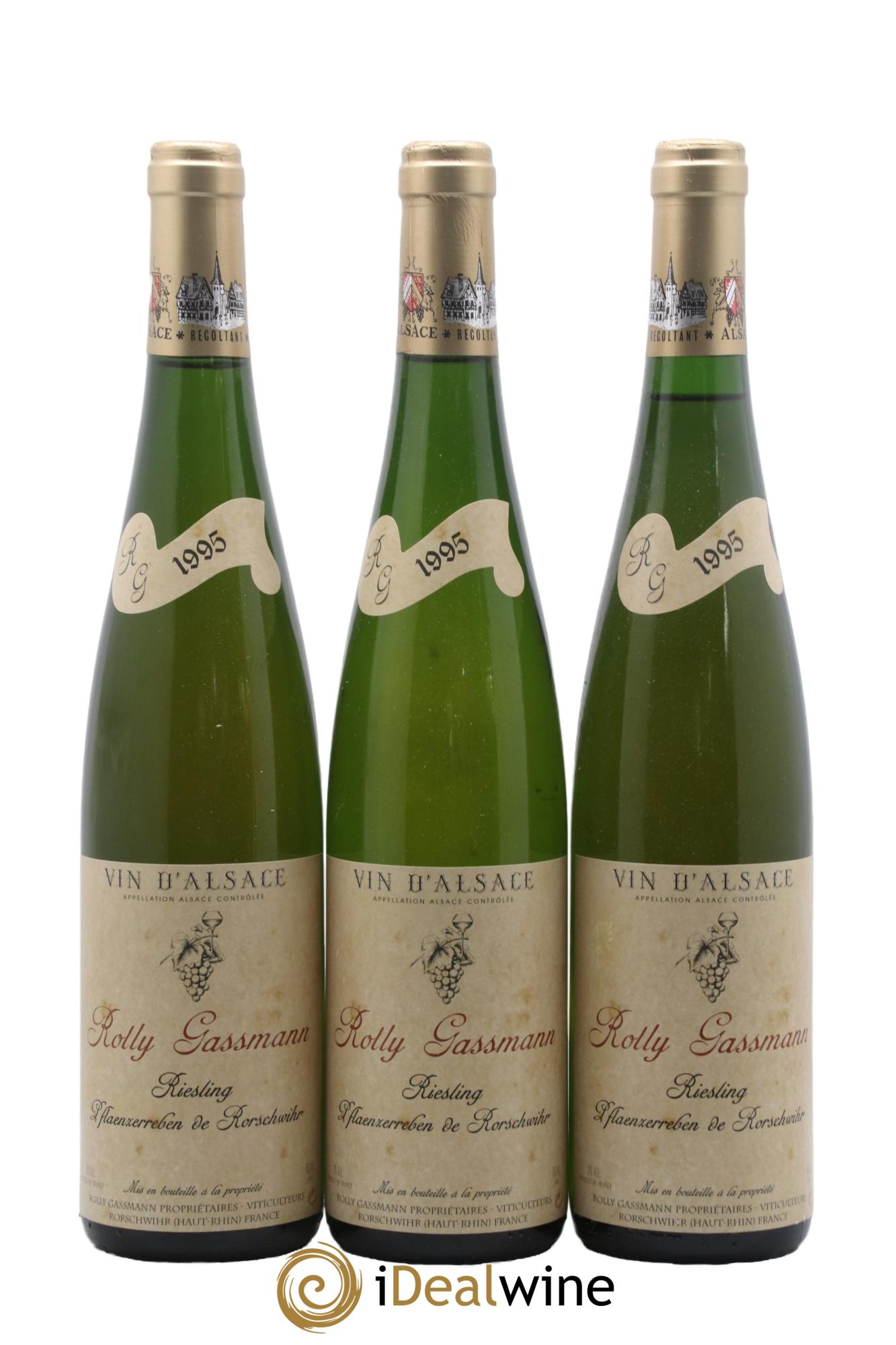Alsace Riesling Plaenzerreben de Rorschwihr Rolly-Gassmann 1995 - Lotto di 3 bottiglie - 0
