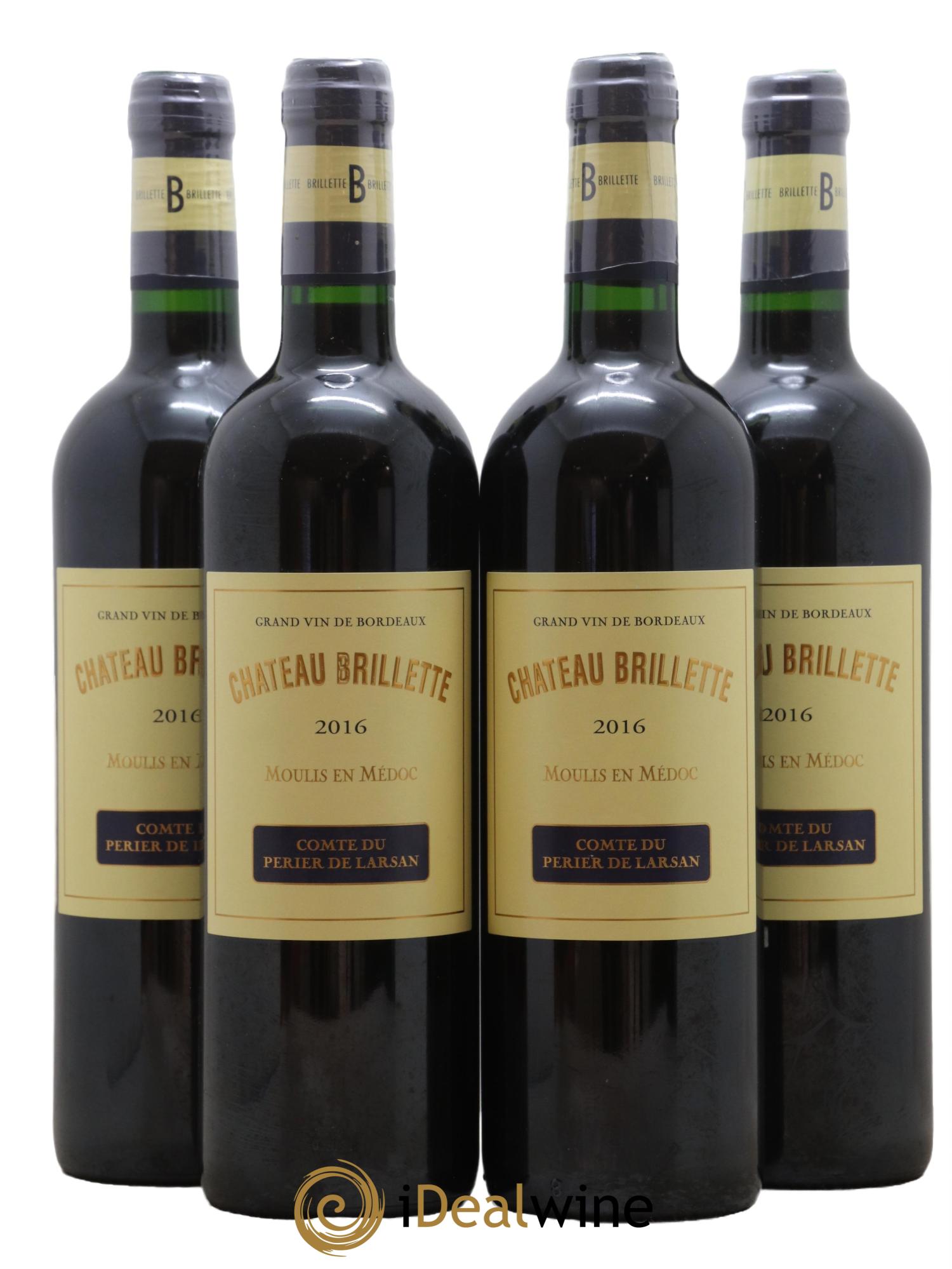 Château Brillette Cru Bourgeois 2016 - Lot de 4 bouteilles - 0