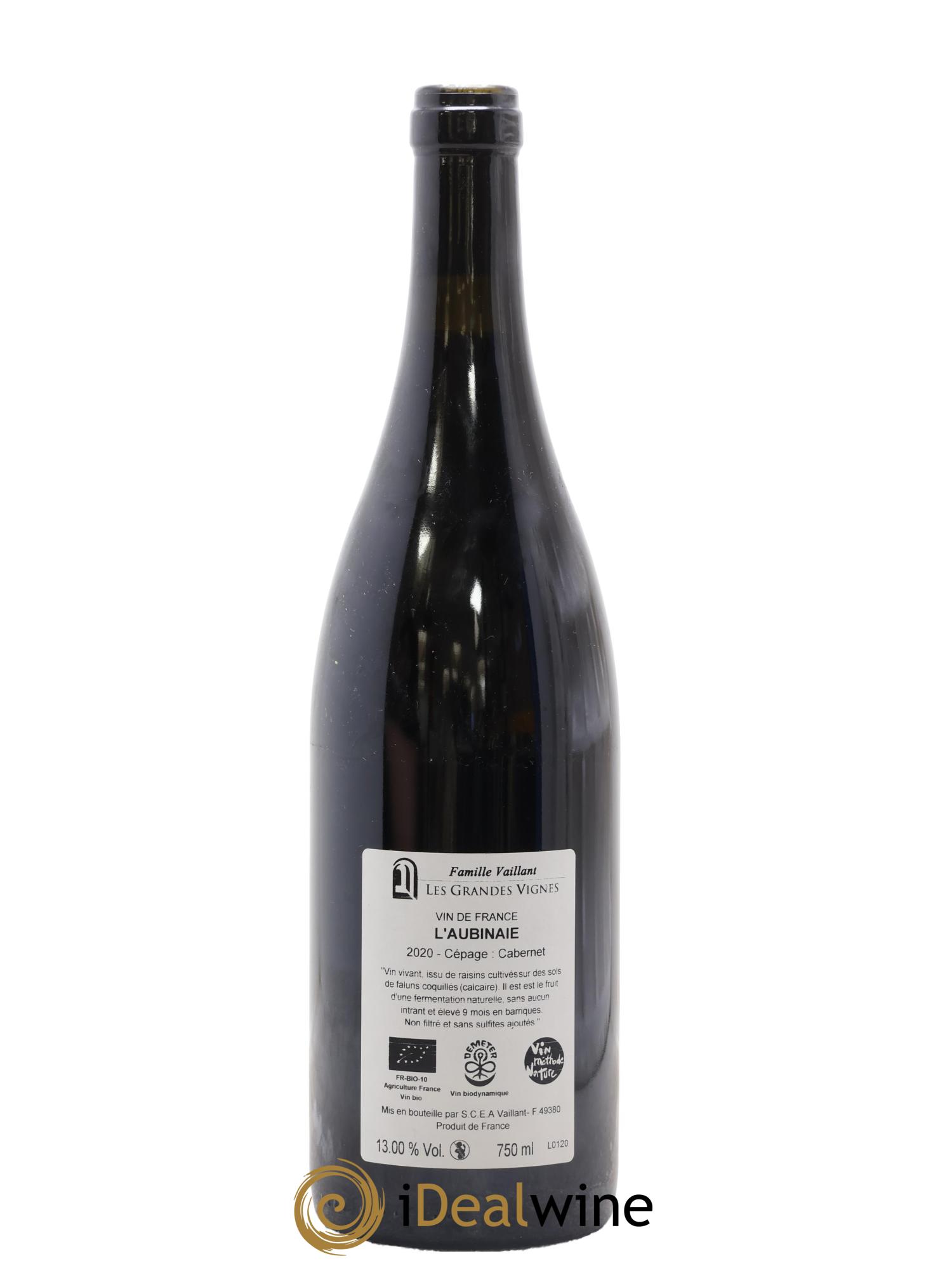 Vin de France L'Aubinaie Cabernet Franc Famille Vaillant 2020 - Lot de 1 bouteille - 1