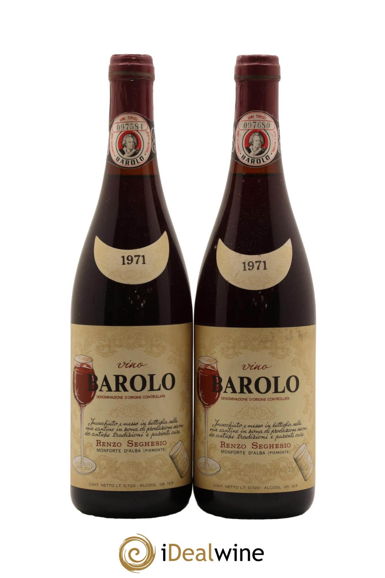 Barolo Renzo Seghesio 1971 - Lot de 2 bouteilles - 0