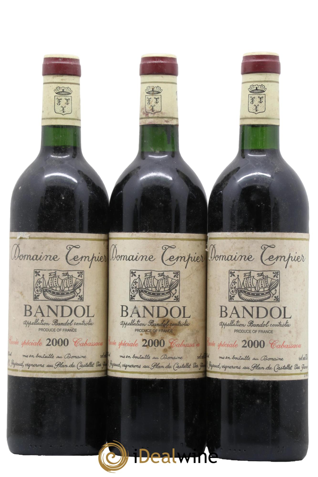 Bandol Domaine Tempier Cuvée Cabassaou Famille Peyraud 2000 - Lot de 3 bouteilles - 0
