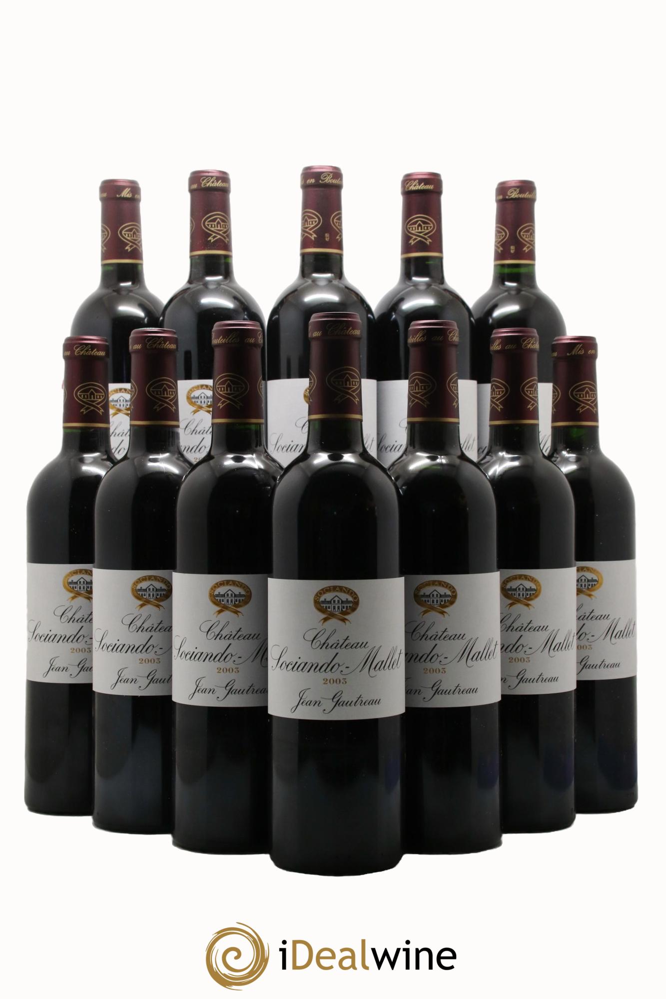 Château Sociando Mallet 2003 - Posten von 12 Flaschen - 0