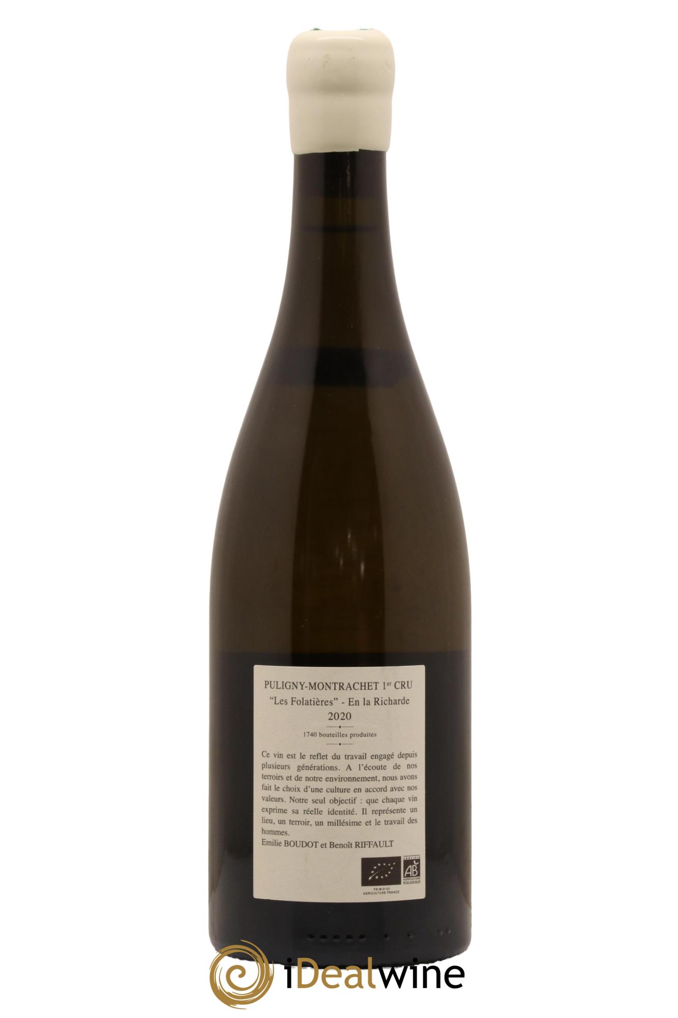 Puligny-Montrachet 1er Cru Les Folatières En La Richarde Etienne Sauzet 2020 - Lot de 1 bouteille - 1