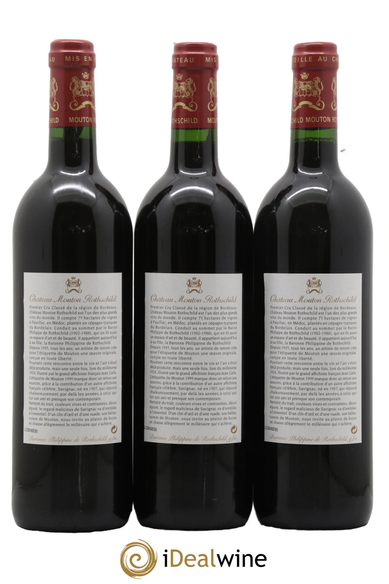 Château Mouton Rothschild 1er Grand Cru Classé 1999 - Lot of 12 bottles - 4