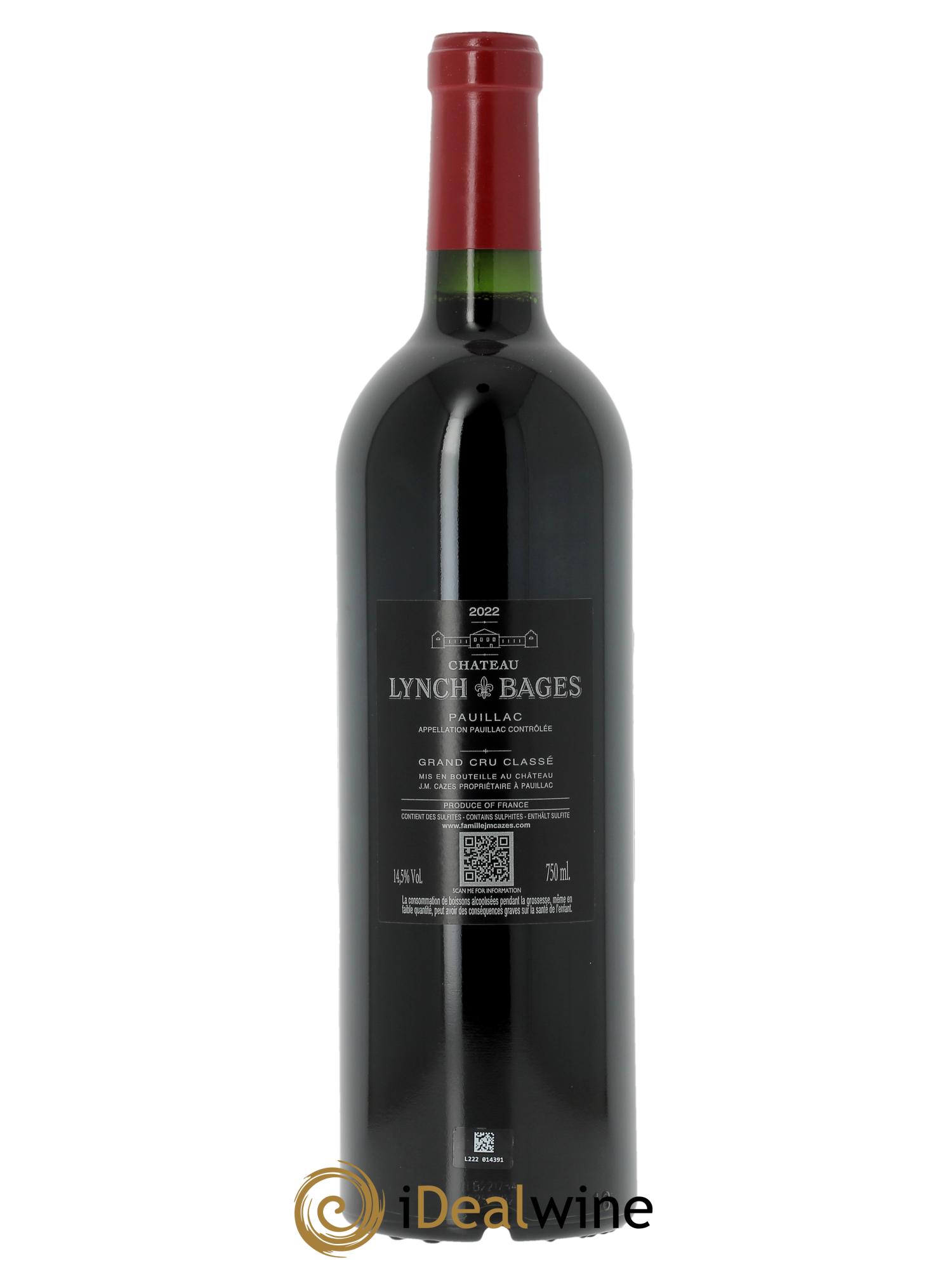 Château Lynch Bages 5ème Grand Cru Classé (Cassetta in legno a partire da 6 bt) 2022 - Lotto di 1 bottiglia - 1