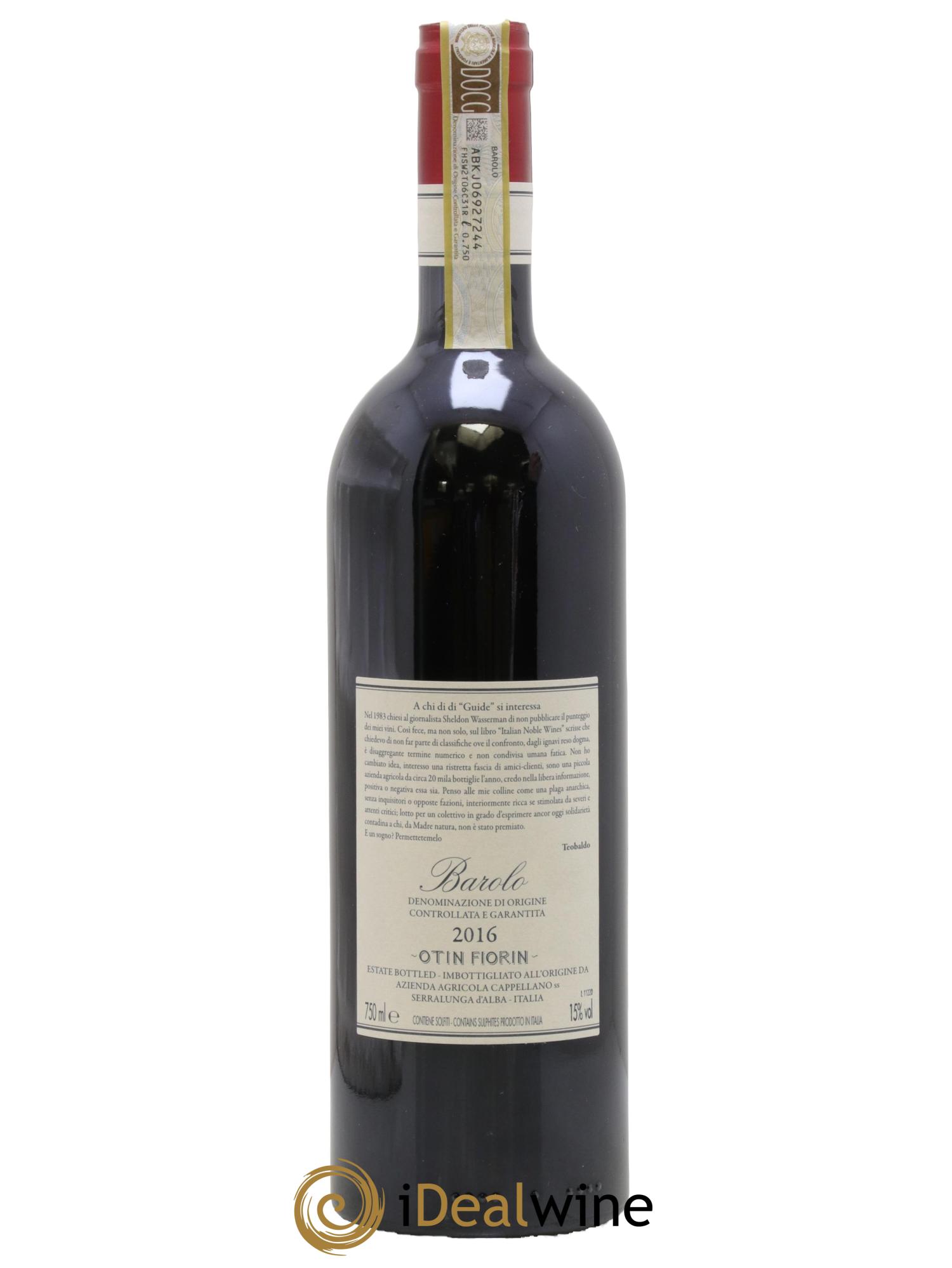 Barolo DOCG Pié Franco Cappellano 2016 - Lot of 1 bottle - 1