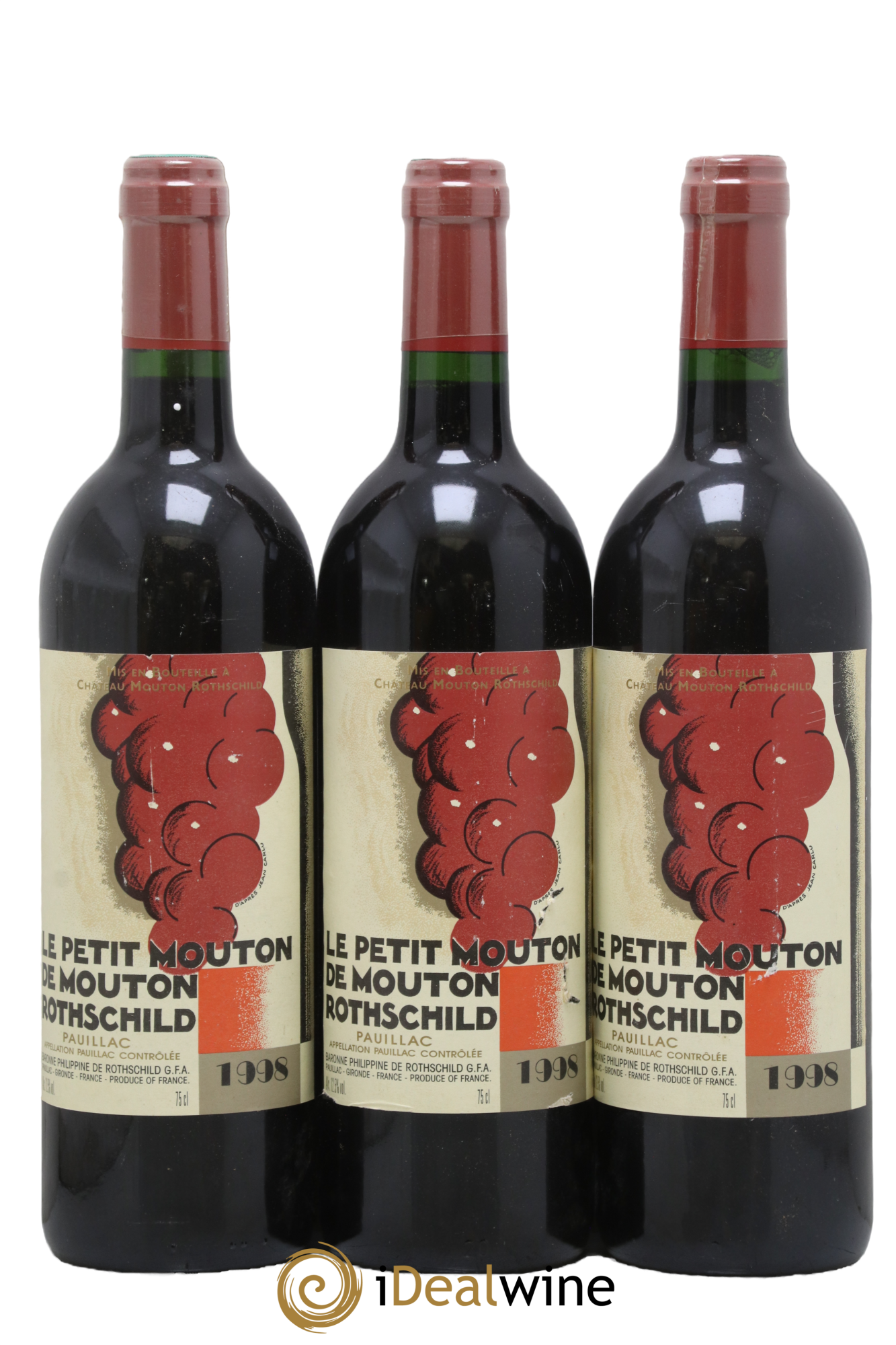 Petit Mouton Second Vin 1998 - Lot de 3 bouteilles - 0