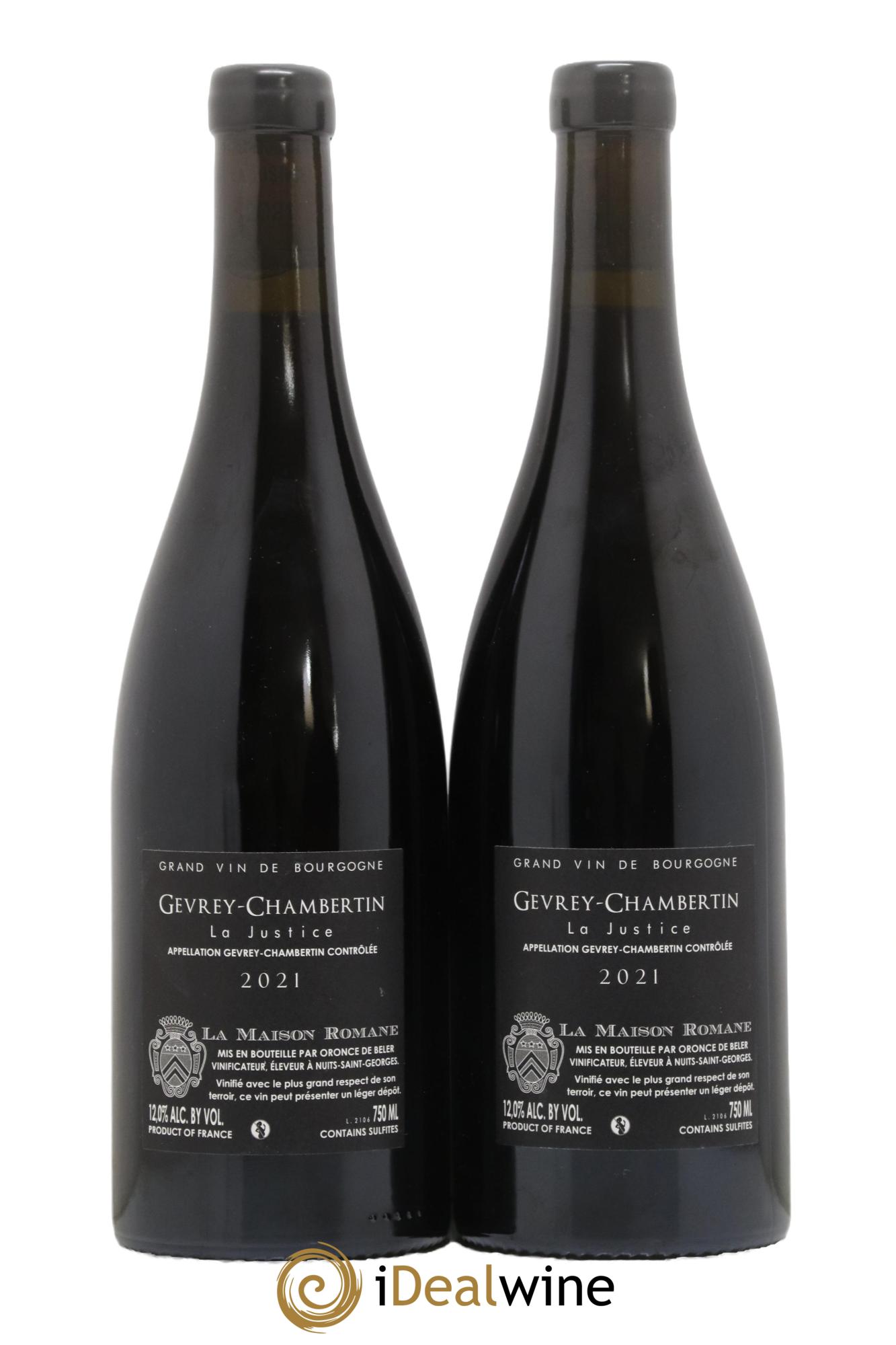 Gevrey-Chambertin La Justice La Maison Romane  2021 - Lotto di 2 bottiglie - 1