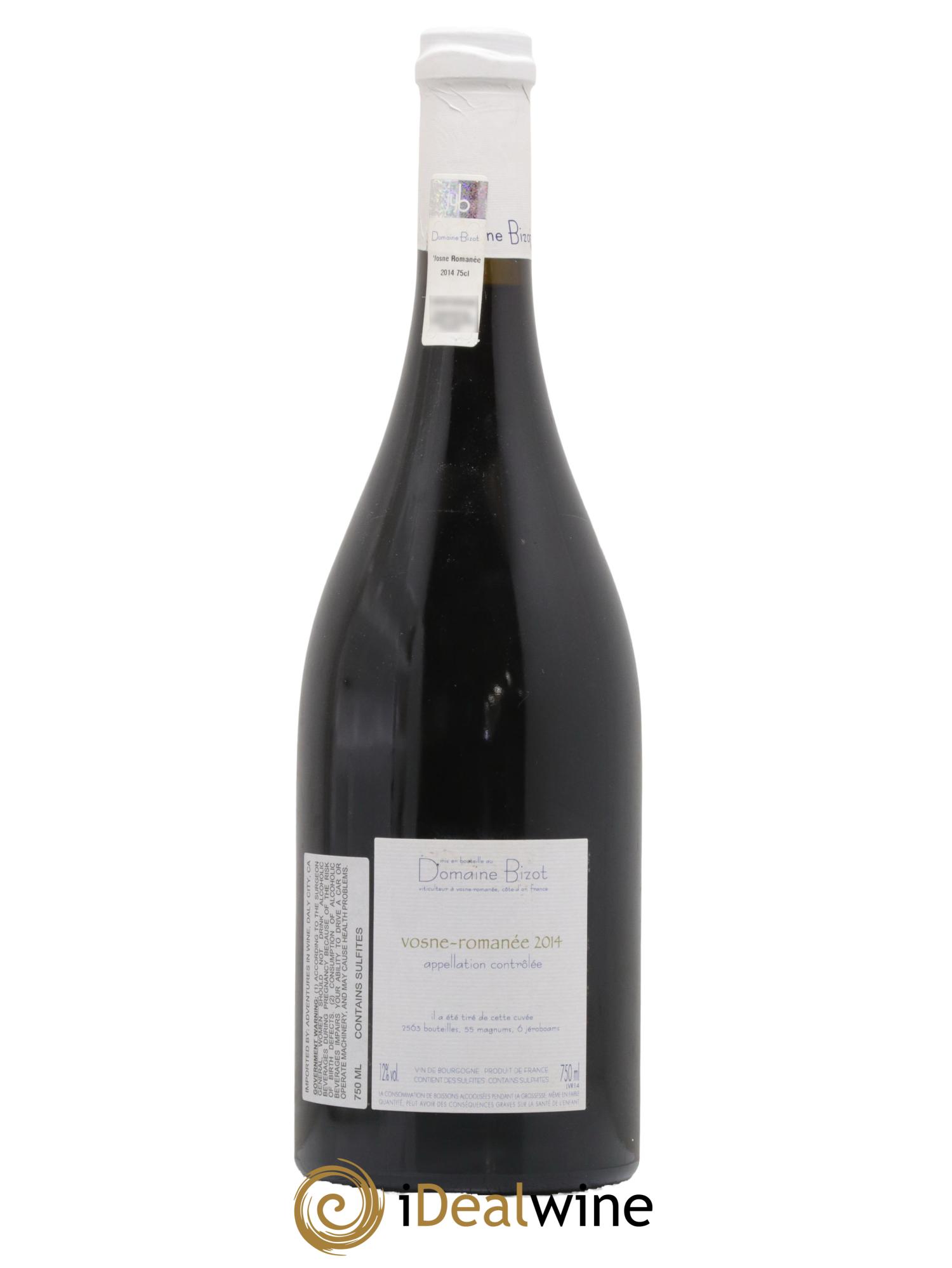 Vosne-Romanée Bizot (Domaine) 2014 - Lot of 1 bottle - 1