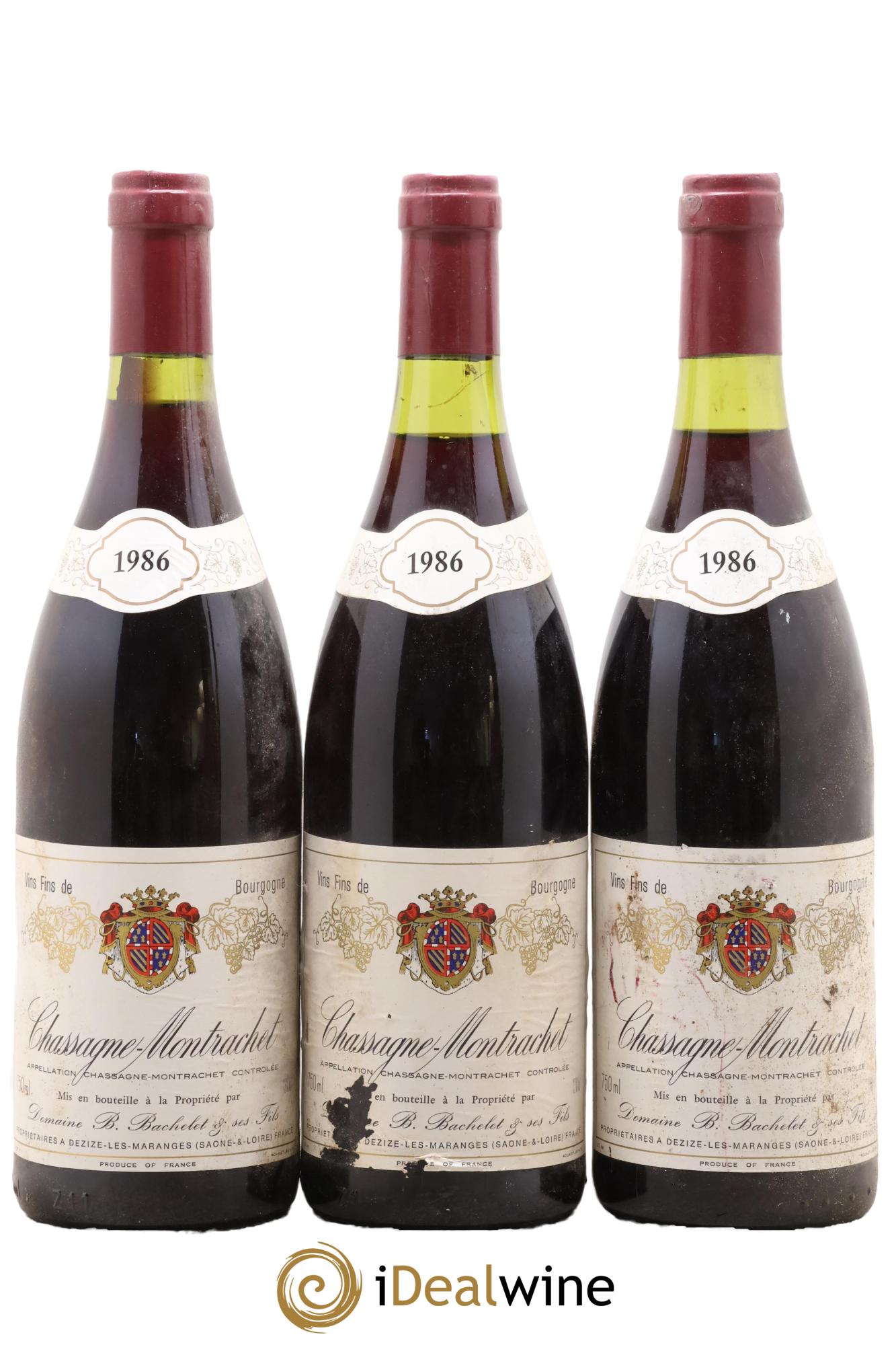 Chassagne-Montrachet Domaine B Bachelet 1986 - Posten von 3 Flaschen - 0