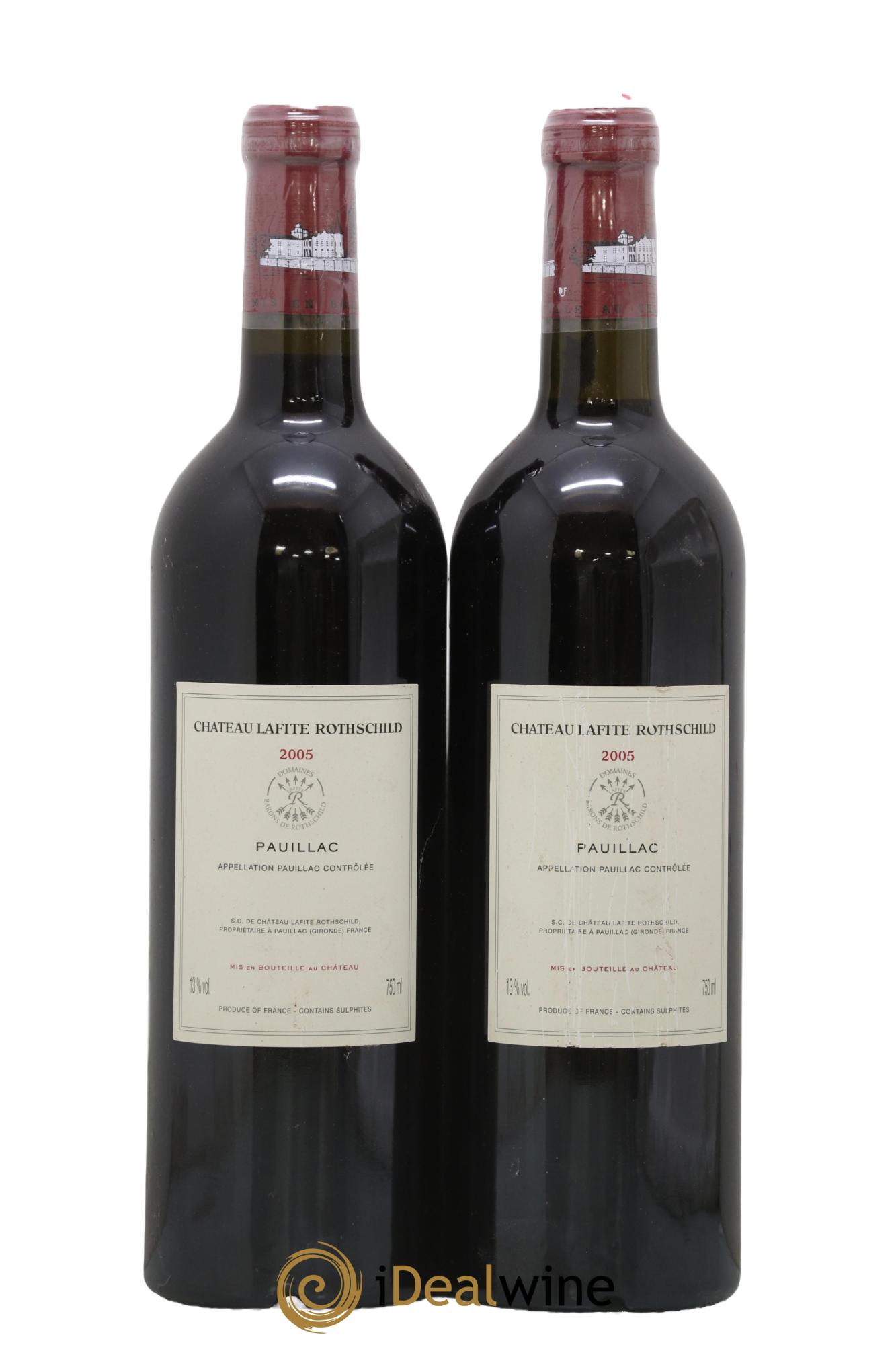 Château Lafite Rothschild 1er Grand Cru Classé  2005 - Lot of 2 bottles - 1