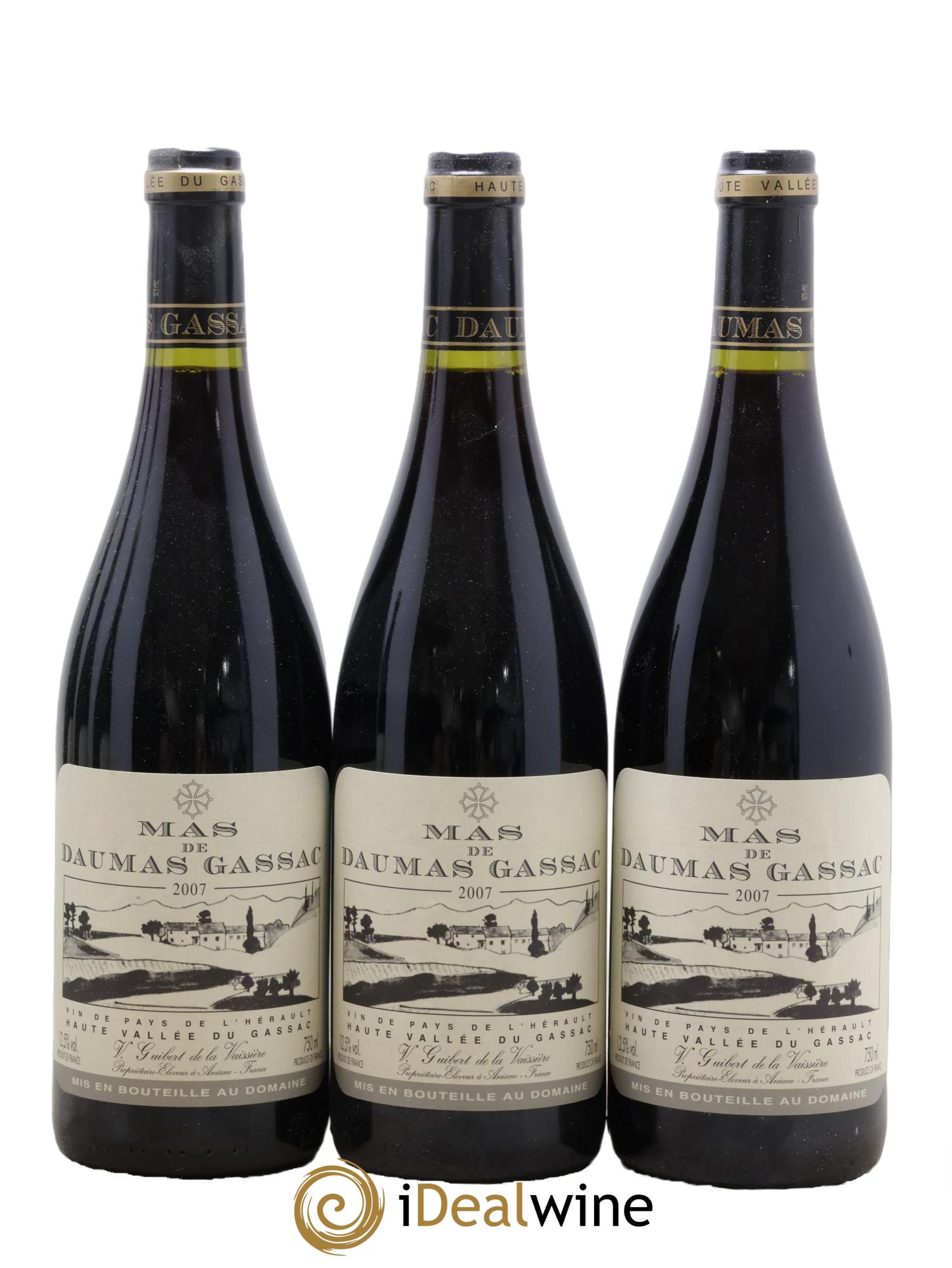 IGP St Guilhem-le-Désert - Cité d'Aniane Mas Daumas Gassac Famille Guibert de La Vaissière 2007 - Lotto di 6 bottiglie - 1