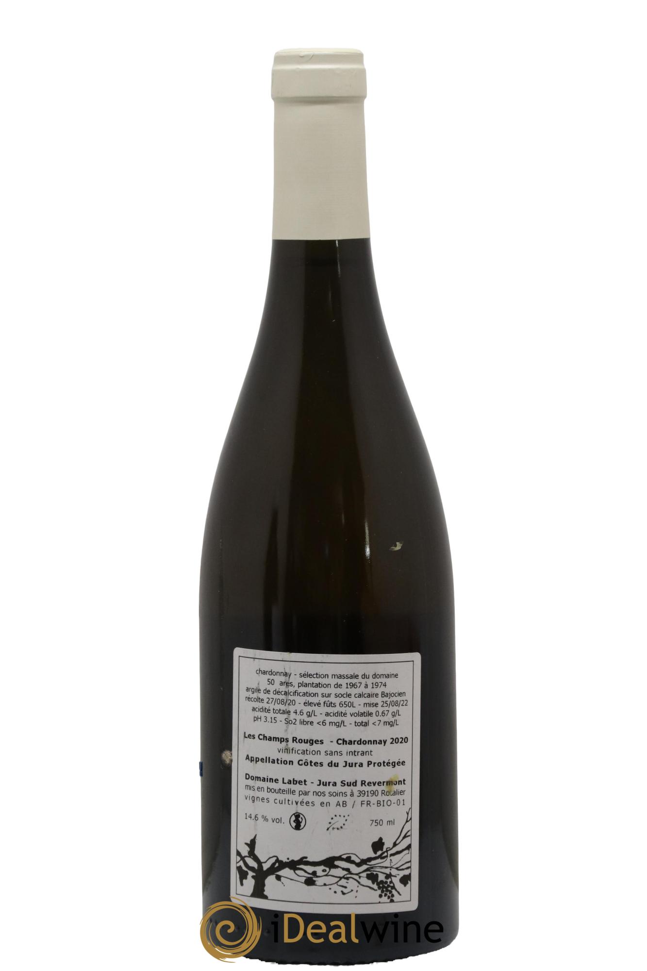 Côtes du Jura Chardonnay Les Champs Rouges Romain - Julien - Charline Labet 2020 - Posten von 1 Flasche - 1
