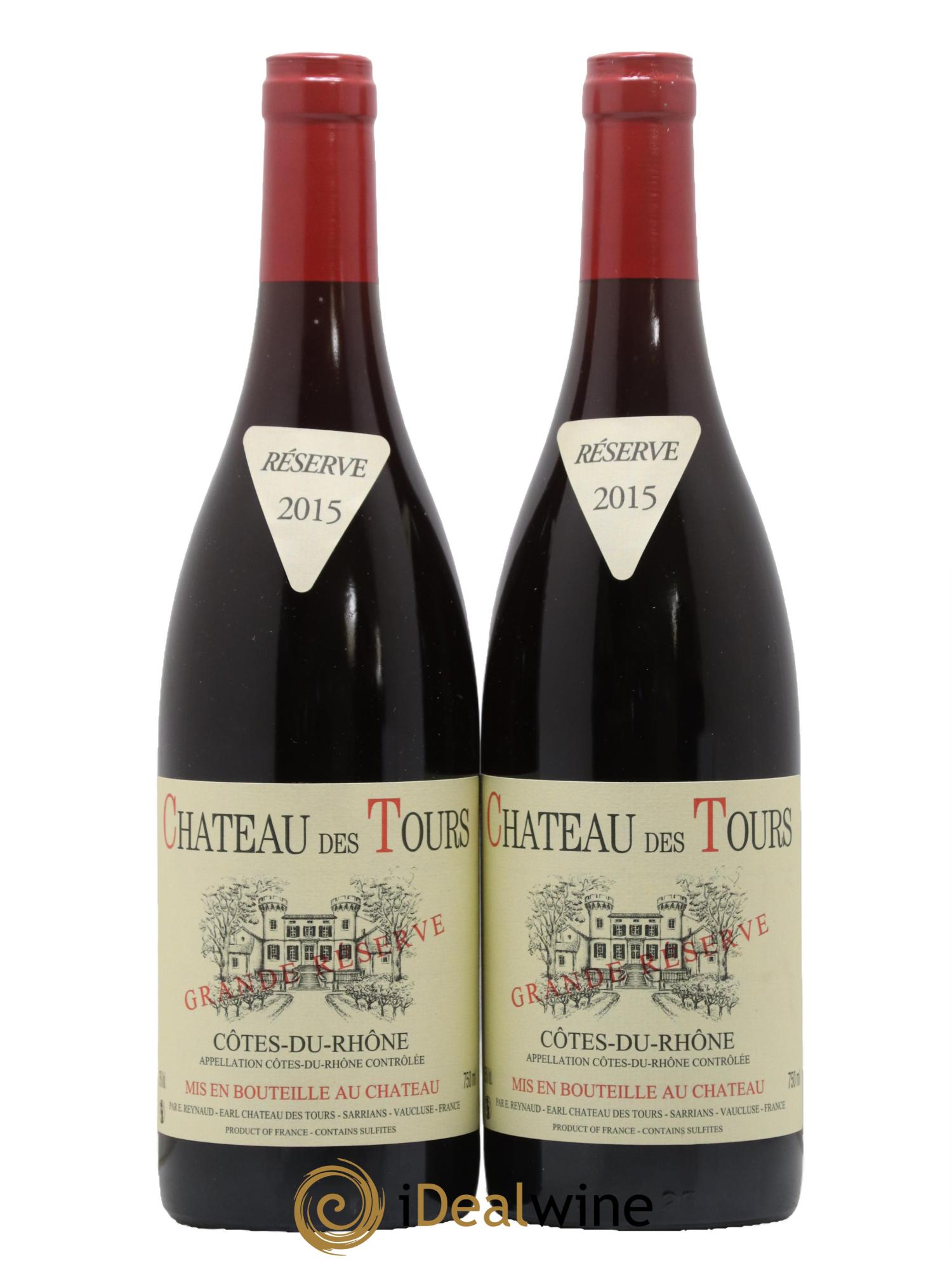 Côtes-du-Rhône Château des Tours Grande Réserve Emmanuel Reynaud 2015 - Lot de 2 bouteilles - 0