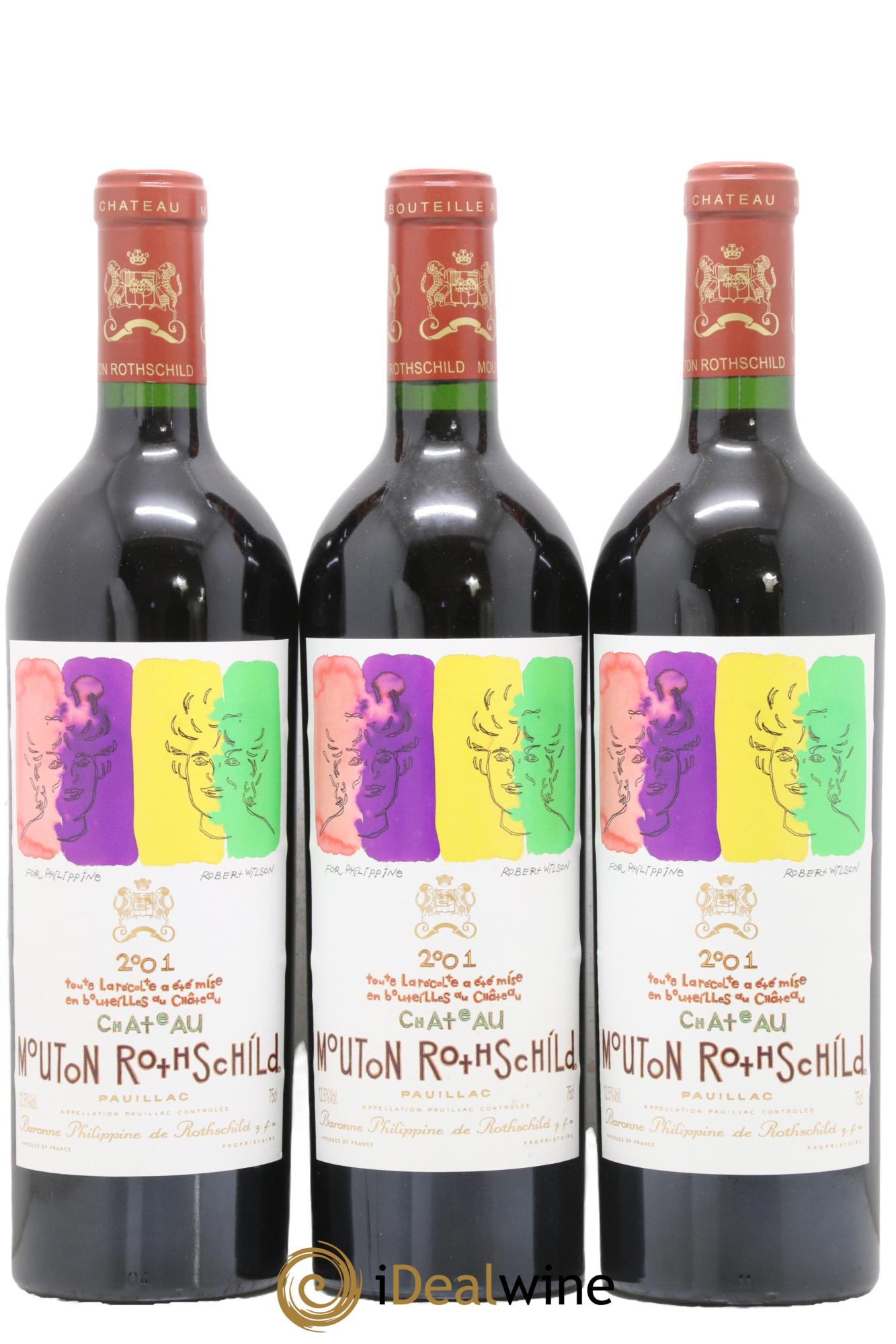 Château Mouton Rothschild 1er Grand Cru Classé  2001 - Lot of 3 bottles - 0