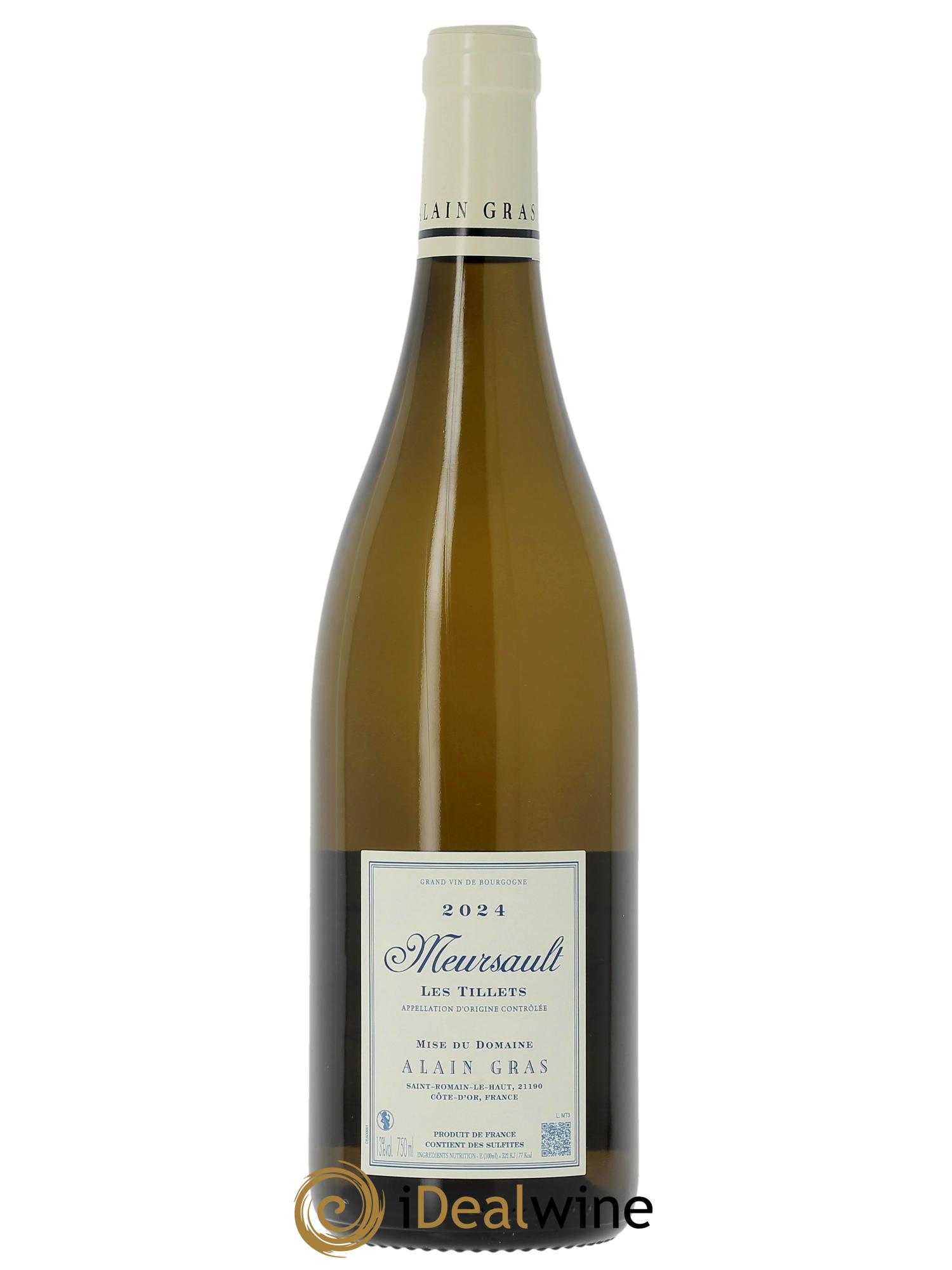 Meursault Les Tillets Alain Gras  2024 - Lot of 1 bottle - 1