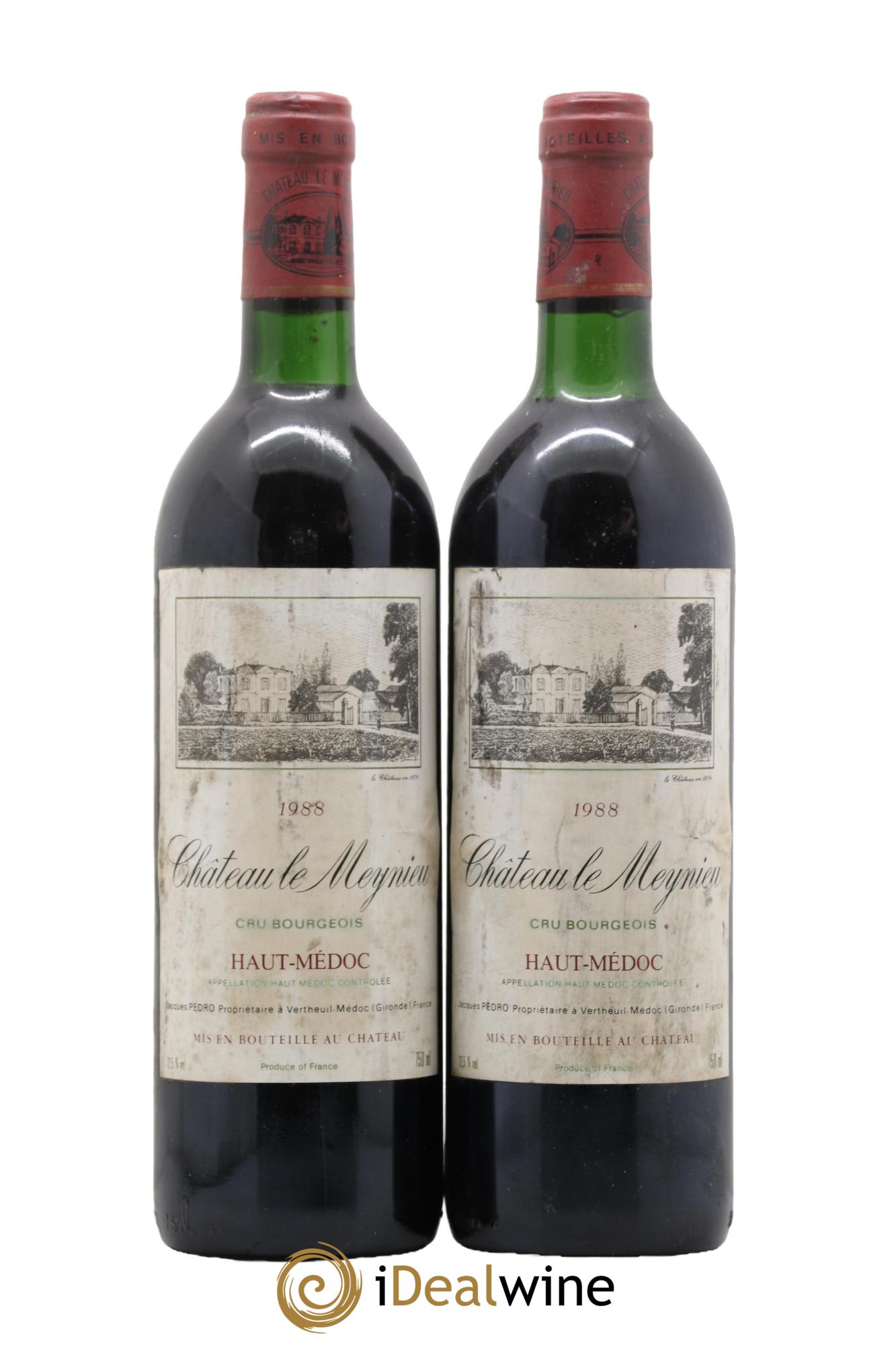 Haut Médoc Chateau le Meynieu 1988 - Lot de 2 bouteilles - 0