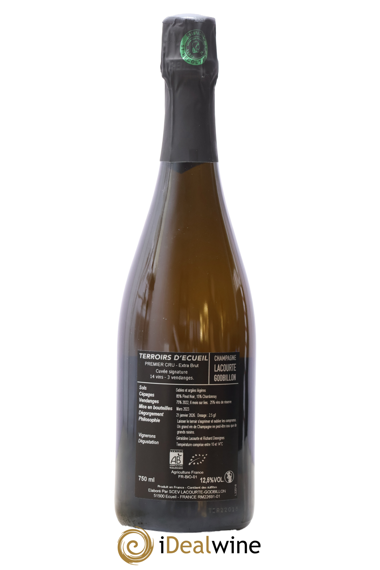 Extra Brut Premier Cru Lacourte-Godbillon - Lot de 1 bouteille - 1