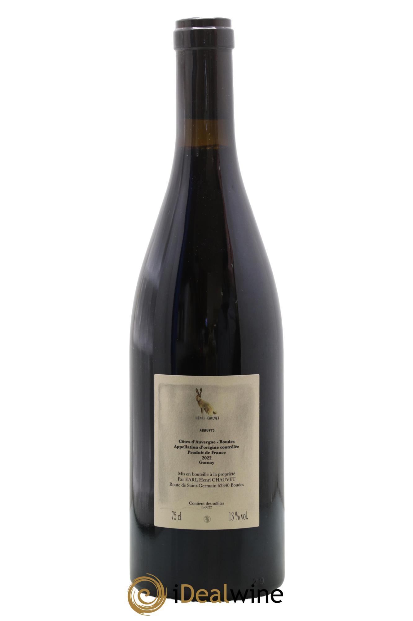 Côtes d'Auvergne Abrupts Henri Chauvet 2022 - Lot de 1 bouteille - 1