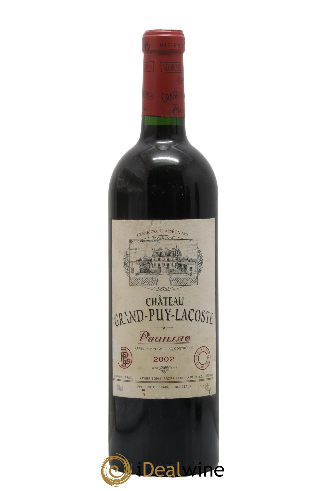 Château Grand Puy Lacoste 5ème Grand Cru Classé 2002 - Lot de 1 bouteille - 0