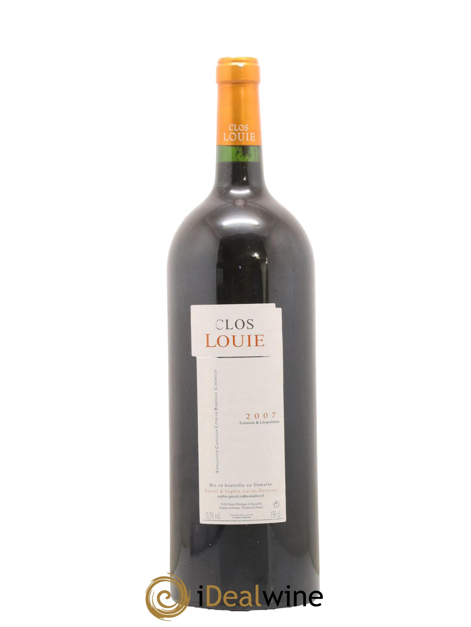 Castillon-Côtes-de-Bordeaux (Côtes-de-Castillon) Clos Louie 2007 - Lot de 1 magnum - 1