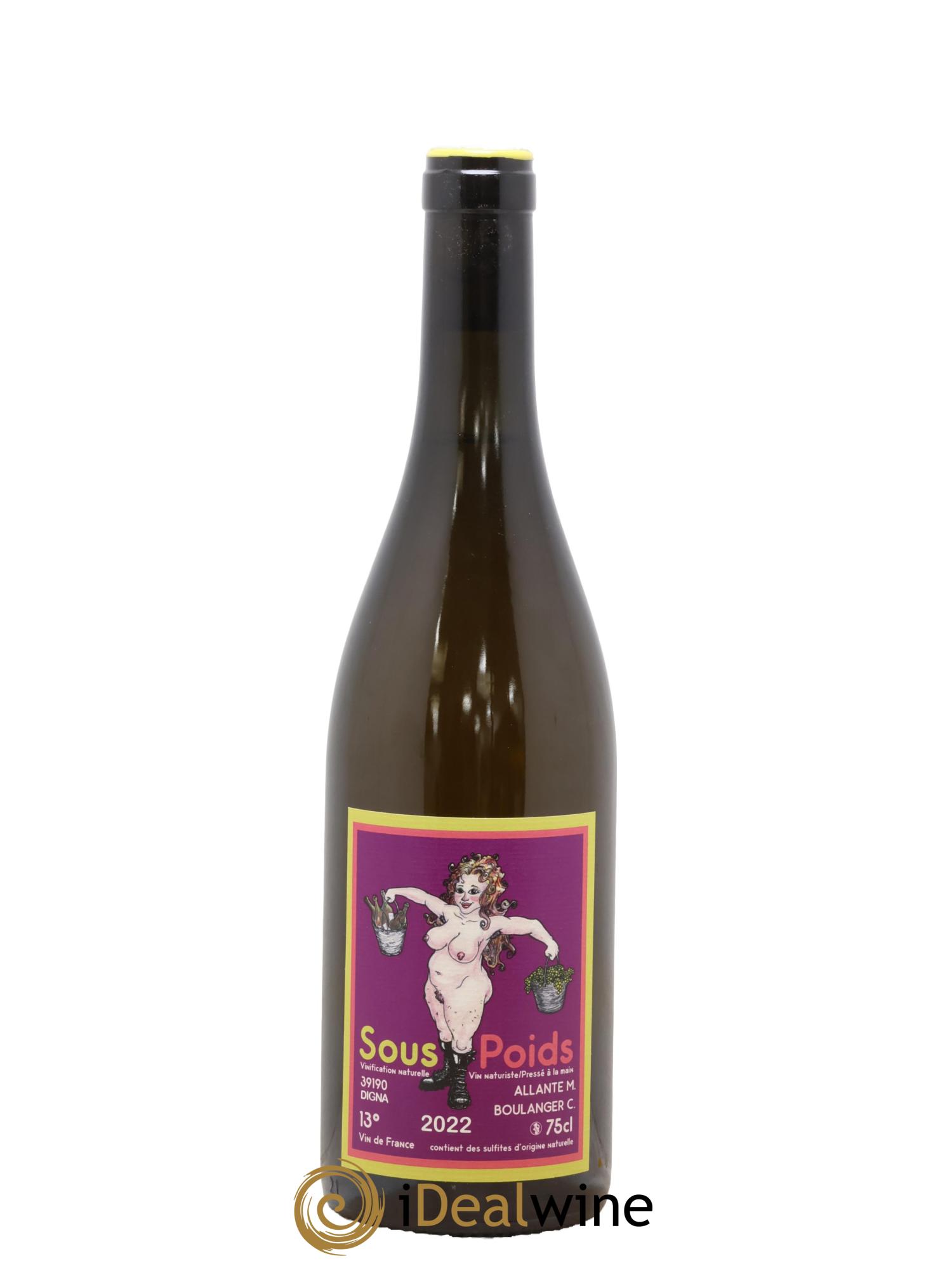 Vin de France Sous Poids Allante Boulanger Sous Poids Pressé à la Main Allante Boulanger 2022 - Lot de 1 bouteille - 0