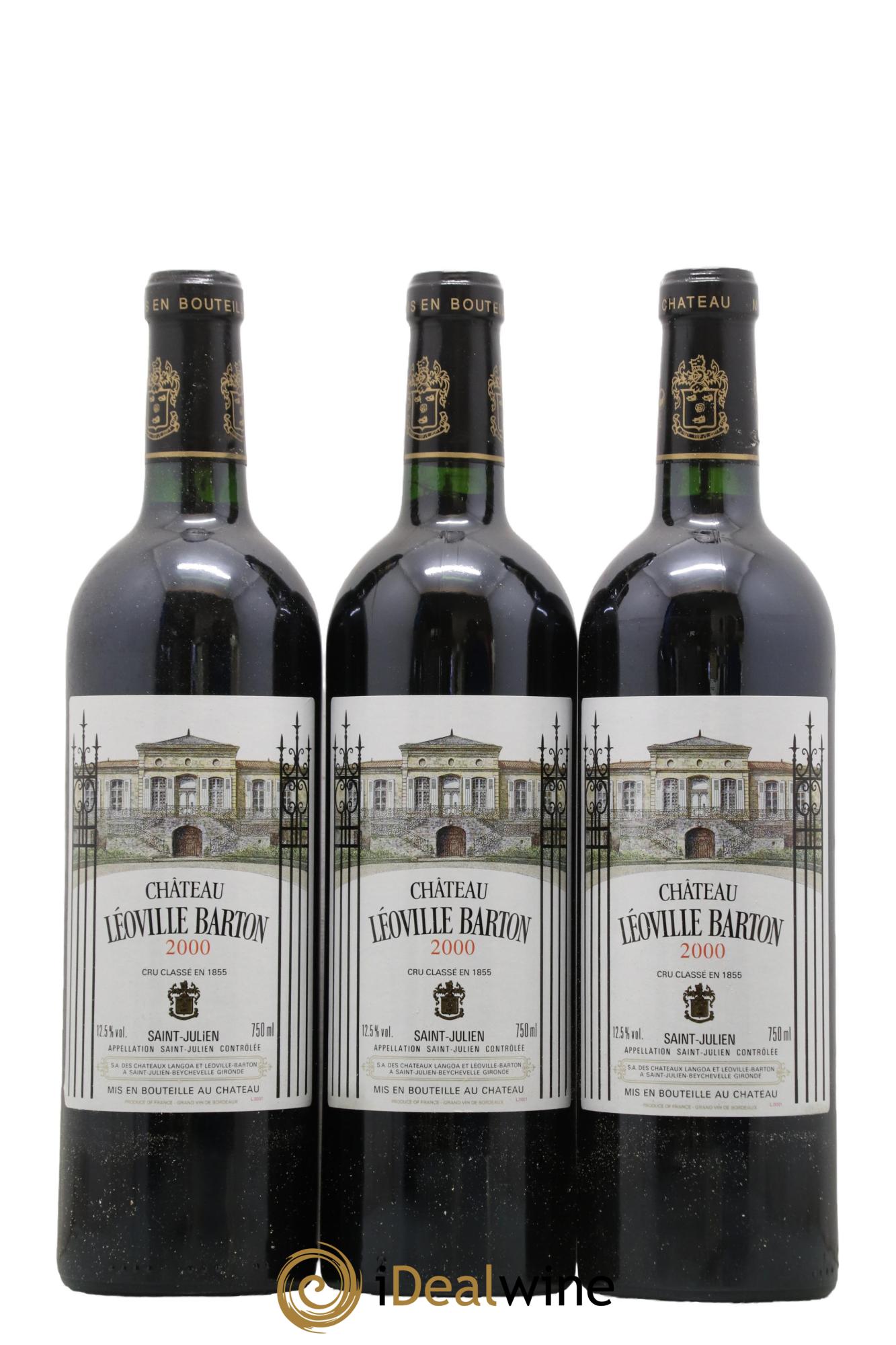 Château Léoville Barton 2ème Grand Cru Classé 2000 - Lot de 3 bouteilles - 0