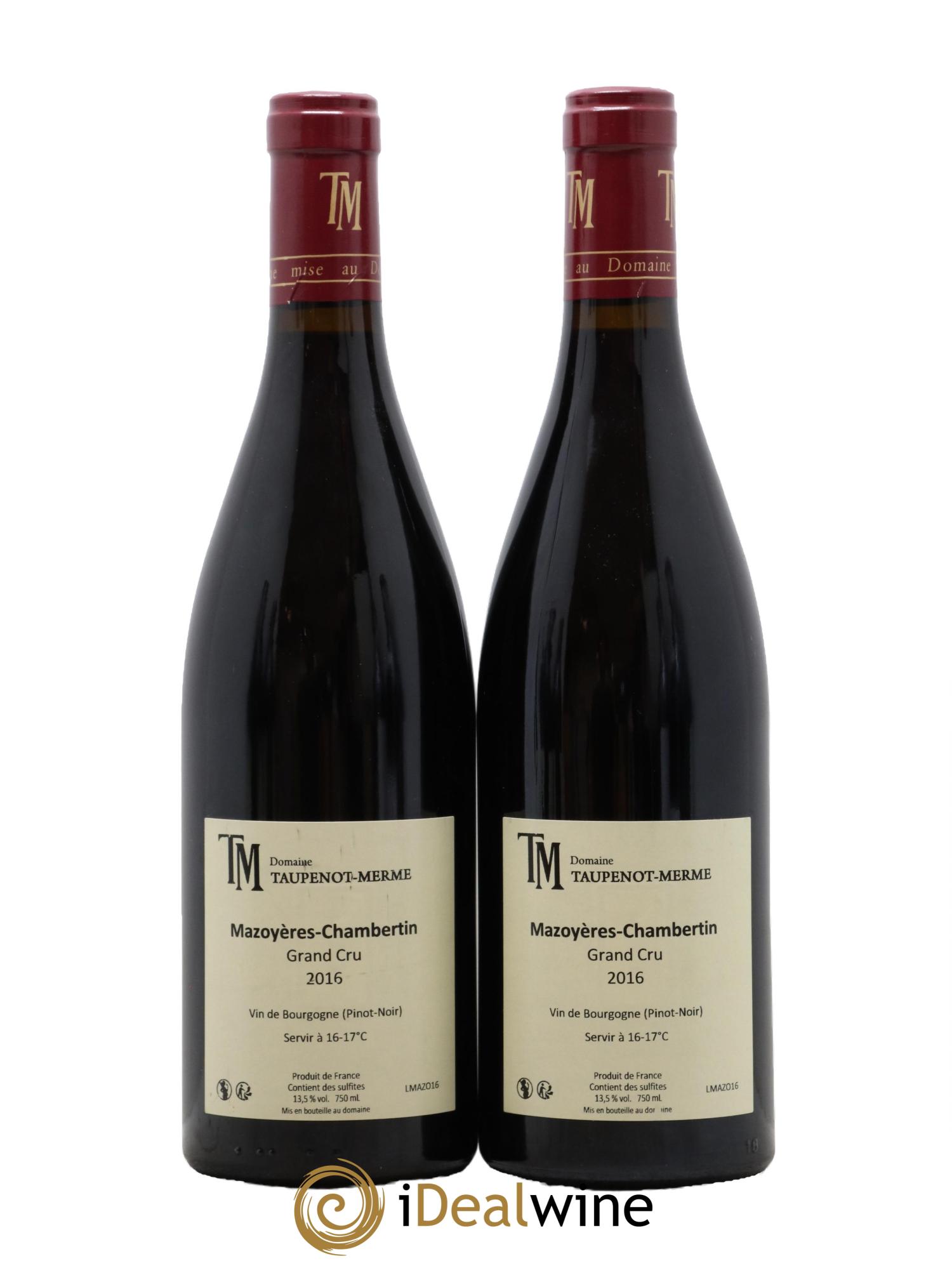 Mazoyères-Chambertin Grand Cru Taupenot-Merme 2016 - Lot de 2 bouteilles - 1