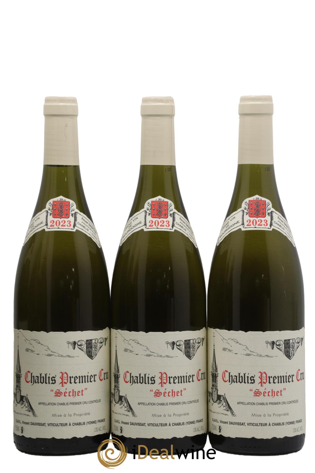 Chablis 1er Cru Séchet Vincent Dauvissat (Domaine) 2023 - Lot de 3 bouteilles - 0