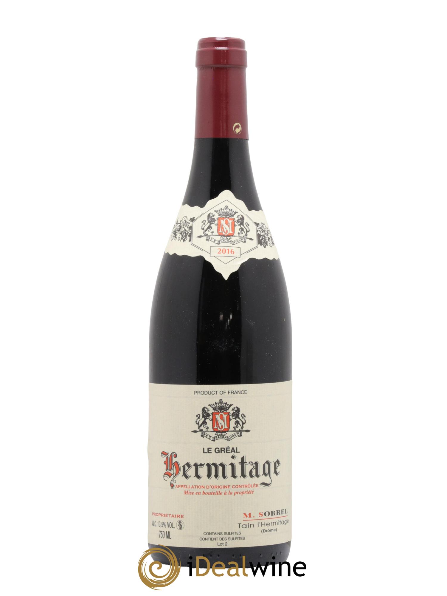Hermitage Le Gréal Marc Sorrel 2016 - Lot de 1 bouteille - 0