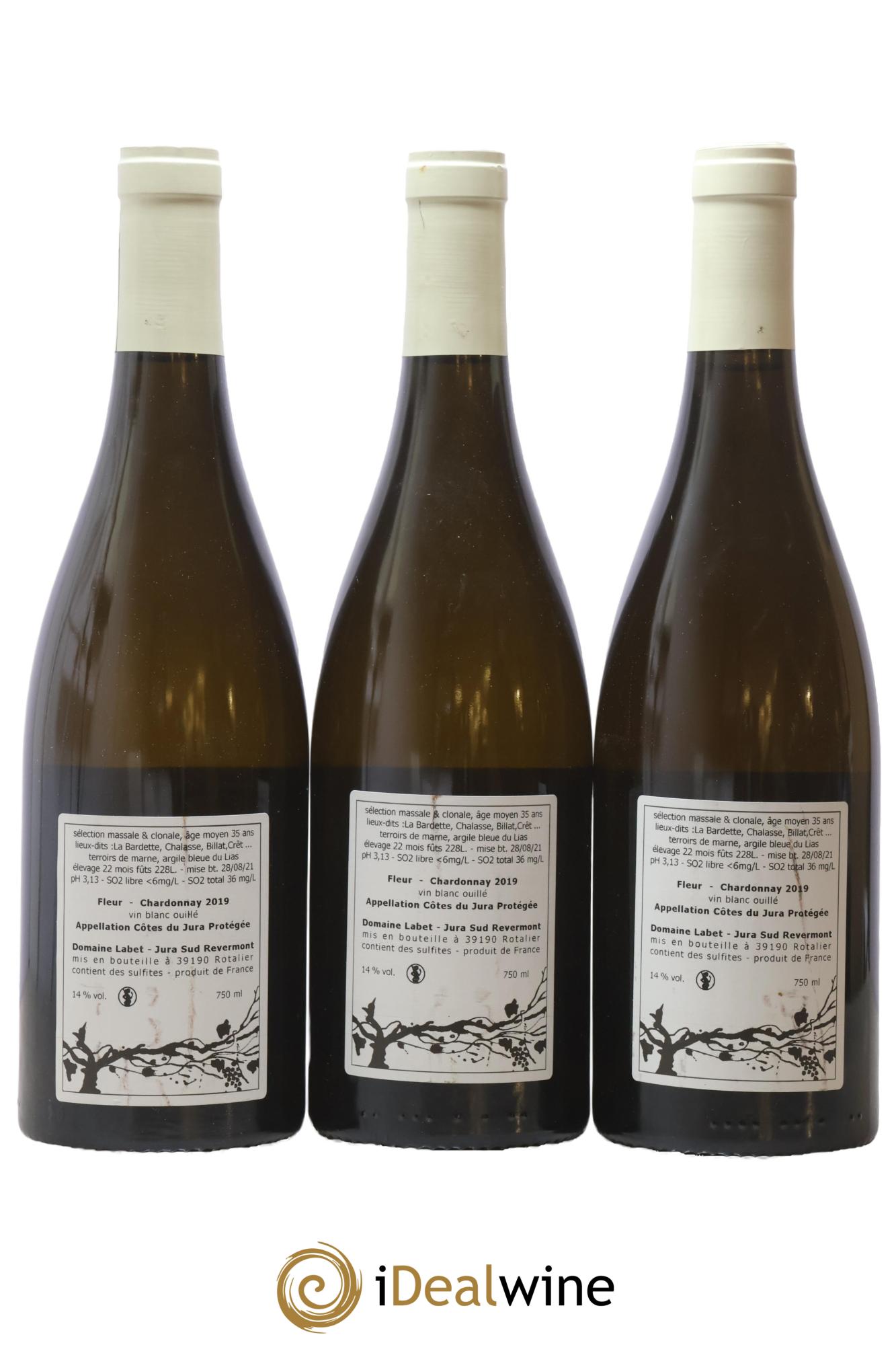 Côtes du Jura Chardonnay Fleur Romain - Julien - Charline Labet 2019 - Posten von 3 Flaschen - 1