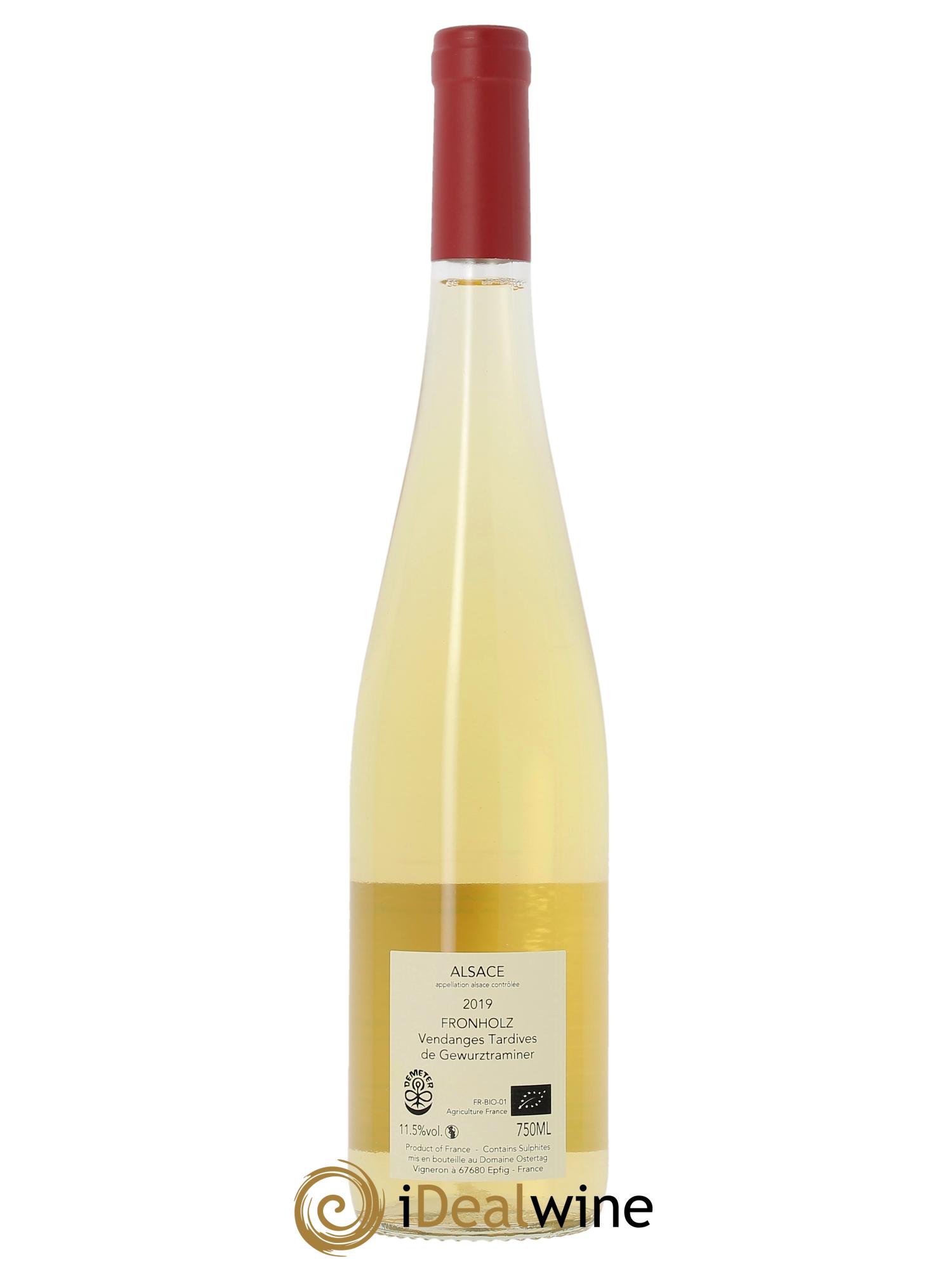 Alsace Gewurztraminer Fronholz Vendanges Tardives Ostertag (Domaine)  2019 - Lot de 1 bouteille - 1